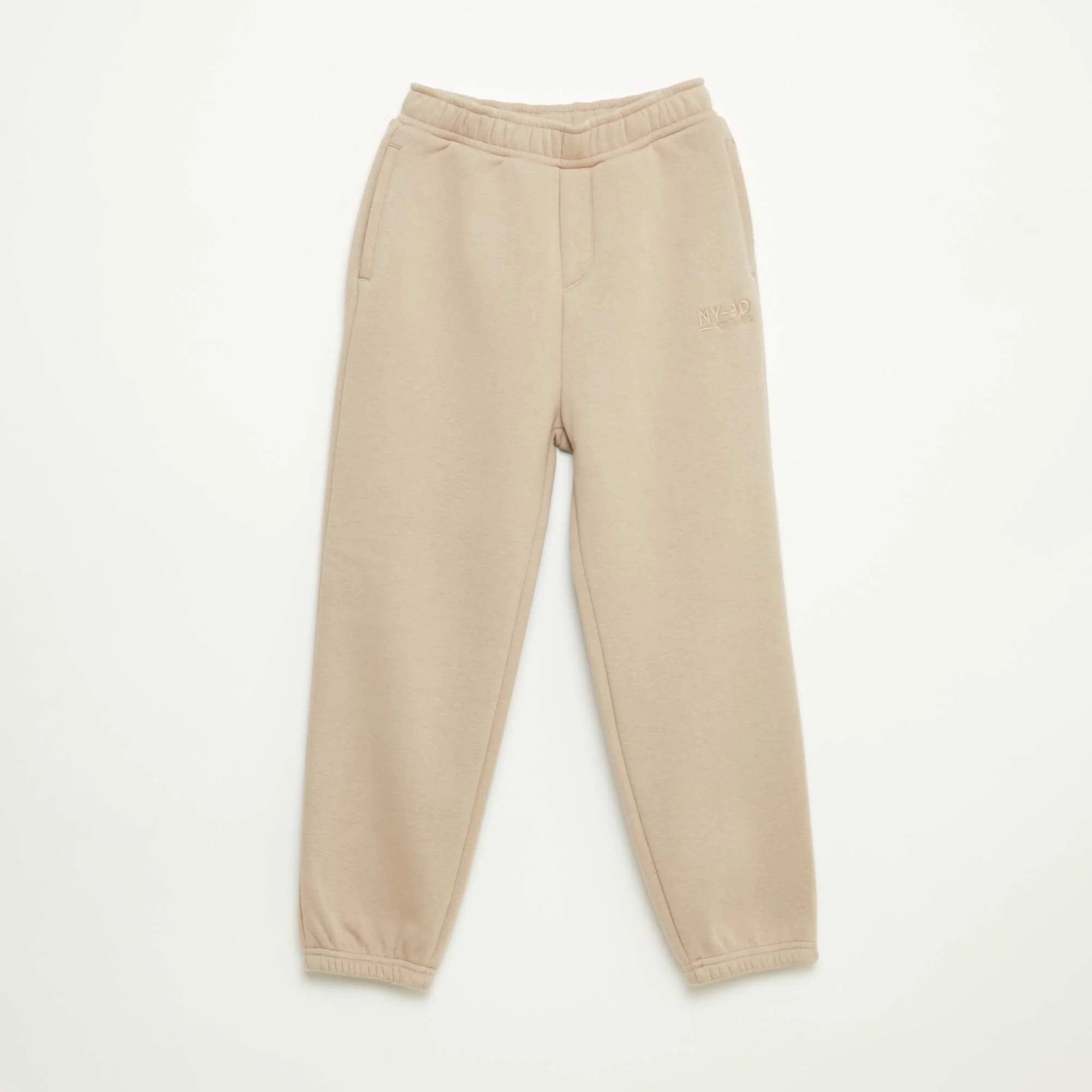 Solid Warm Fleece-Lined Joggers BEIGE - Image 2