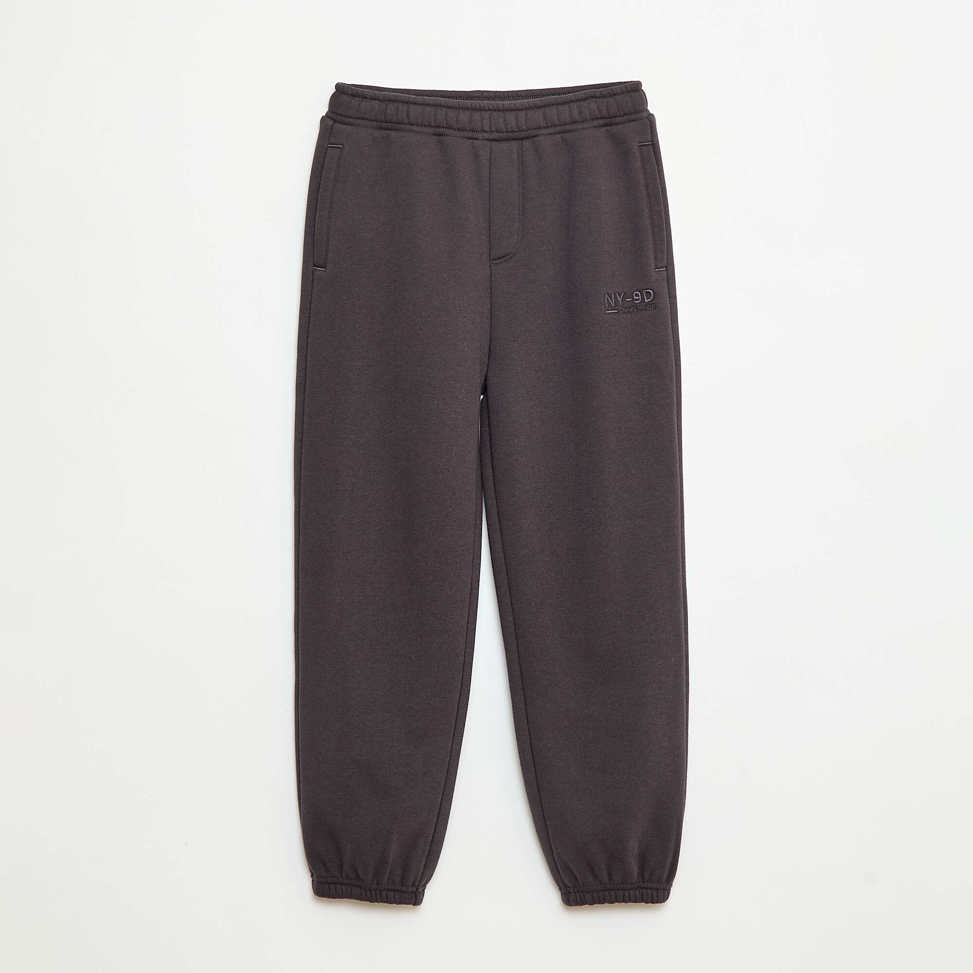 Solid Warm Fleece-Lined Joggers GREY