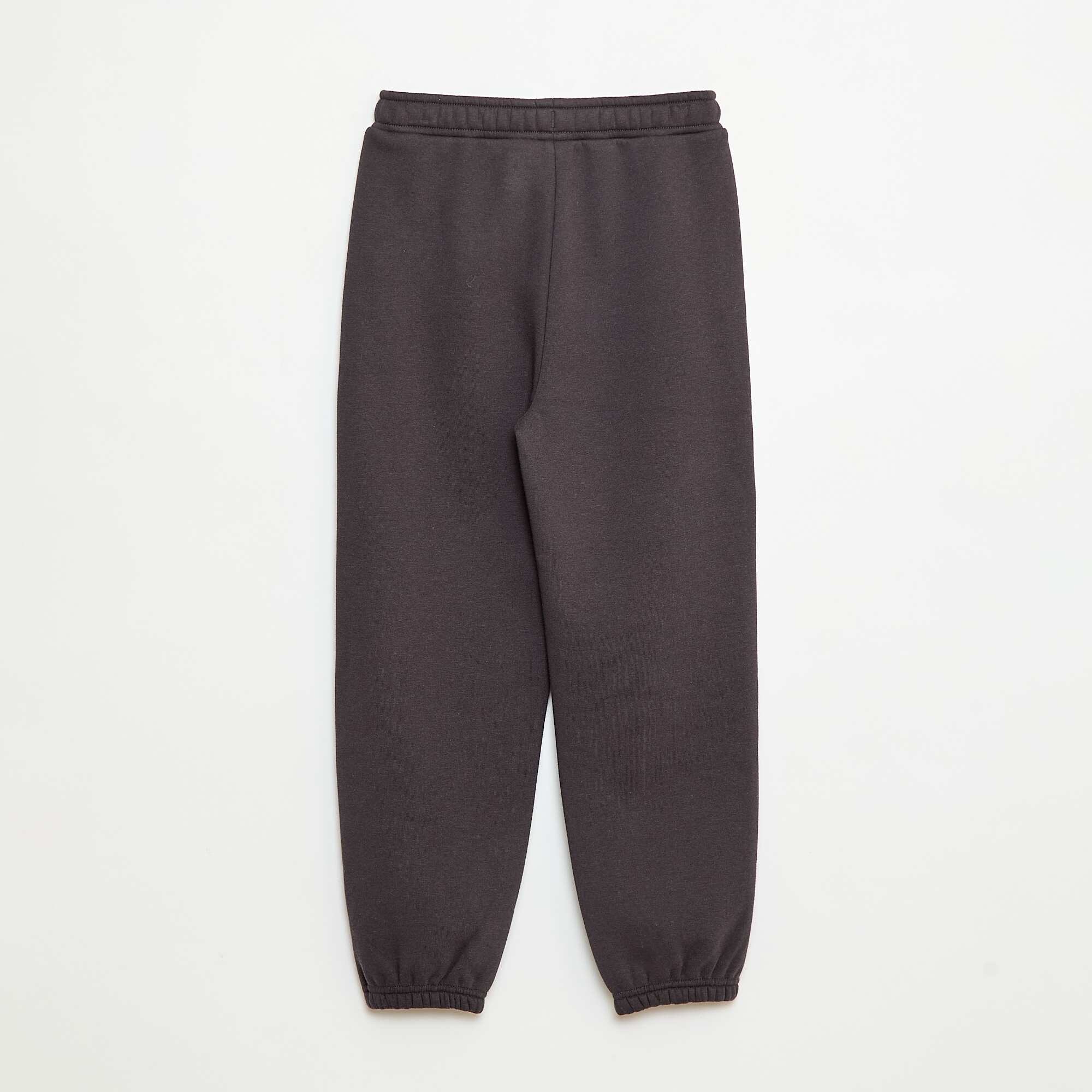 Solid Warm Fleece-Lined Joggers GREY - Image 2