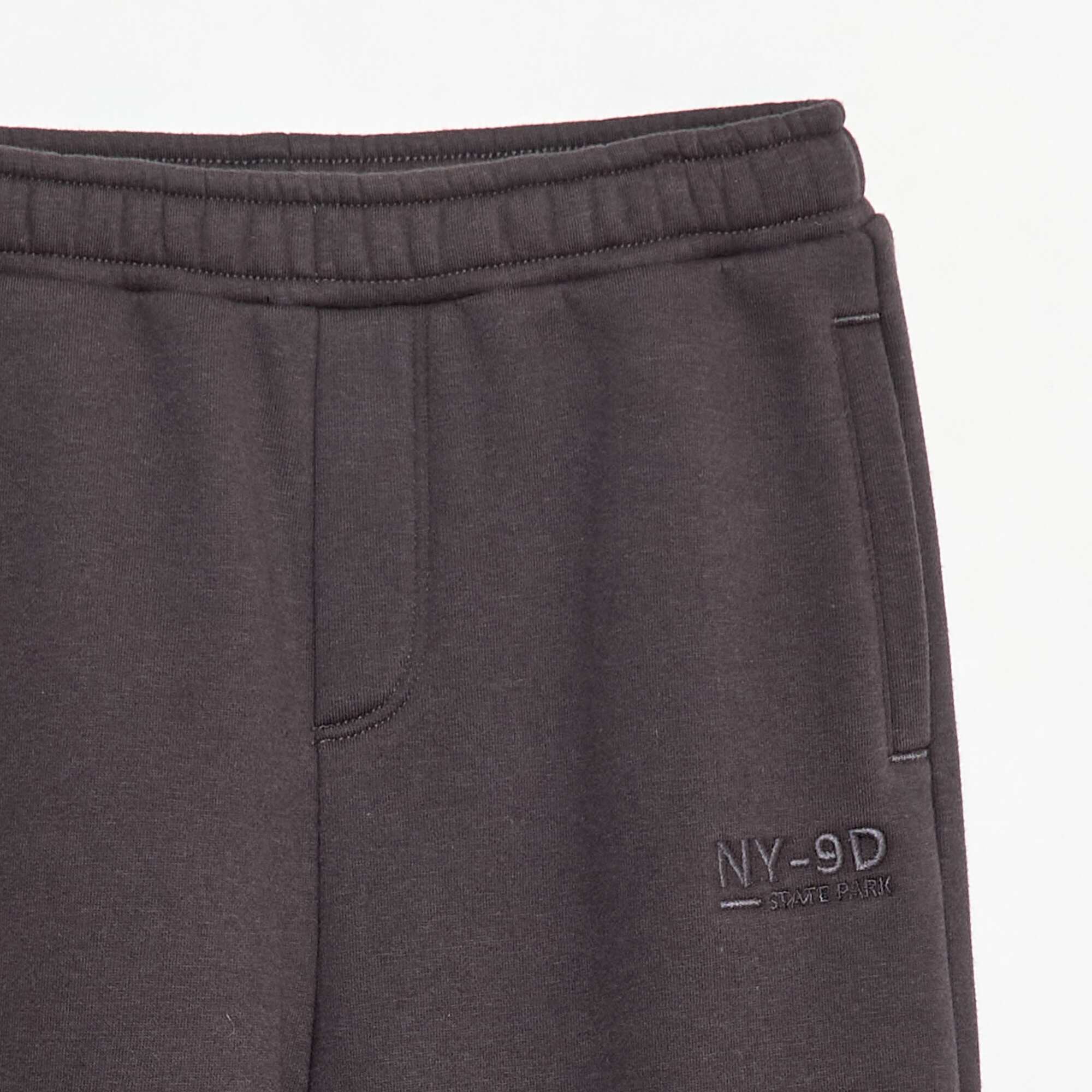 Solid Warm Fleece-Lined Joggers GREY - Image 3