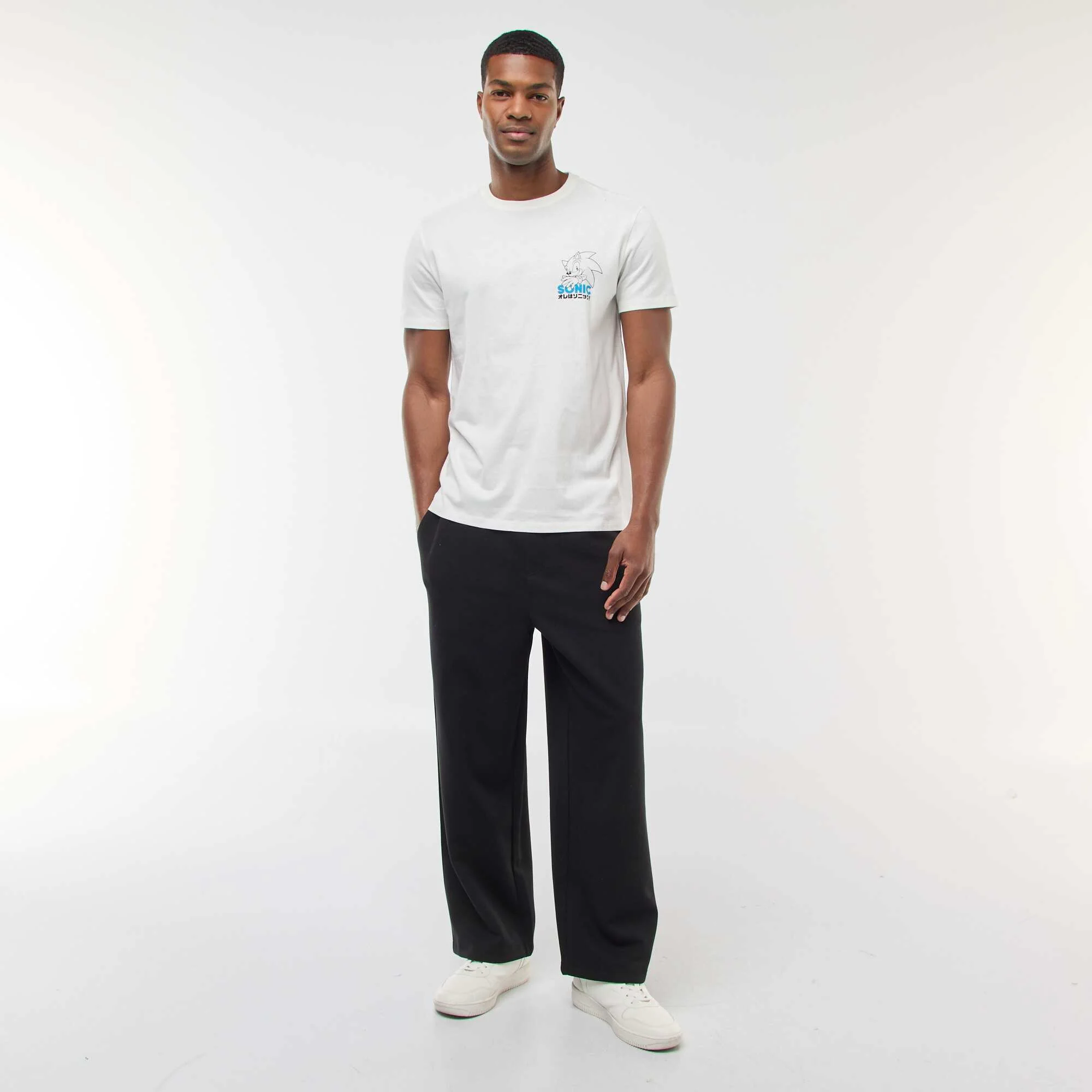 Sonic Short-Sleeve T-Shirt with Front and Back Print WHITE - Image 2