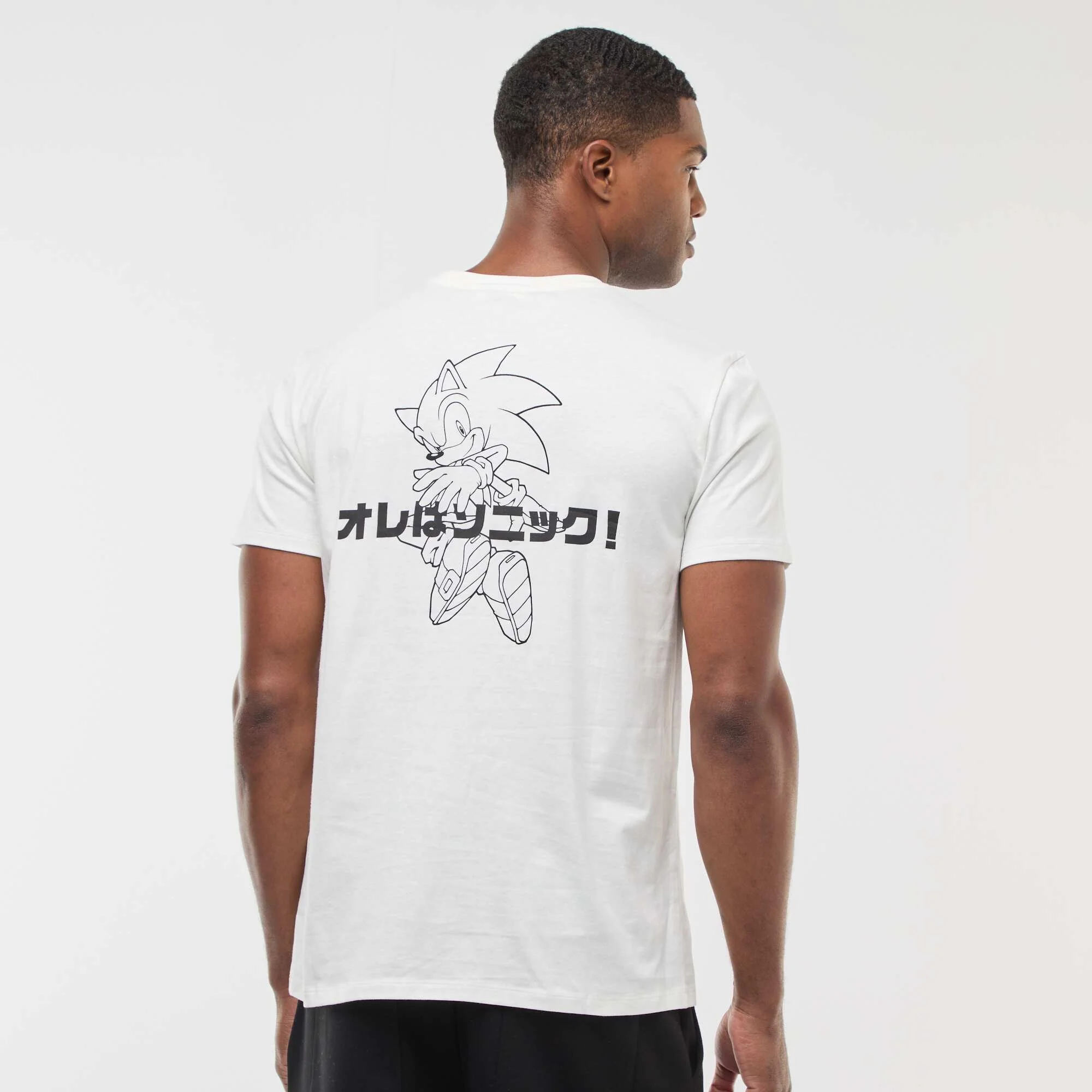 Sonic Short-Sleeve T-Shirt with Front and Back Print WHITE - Image 3