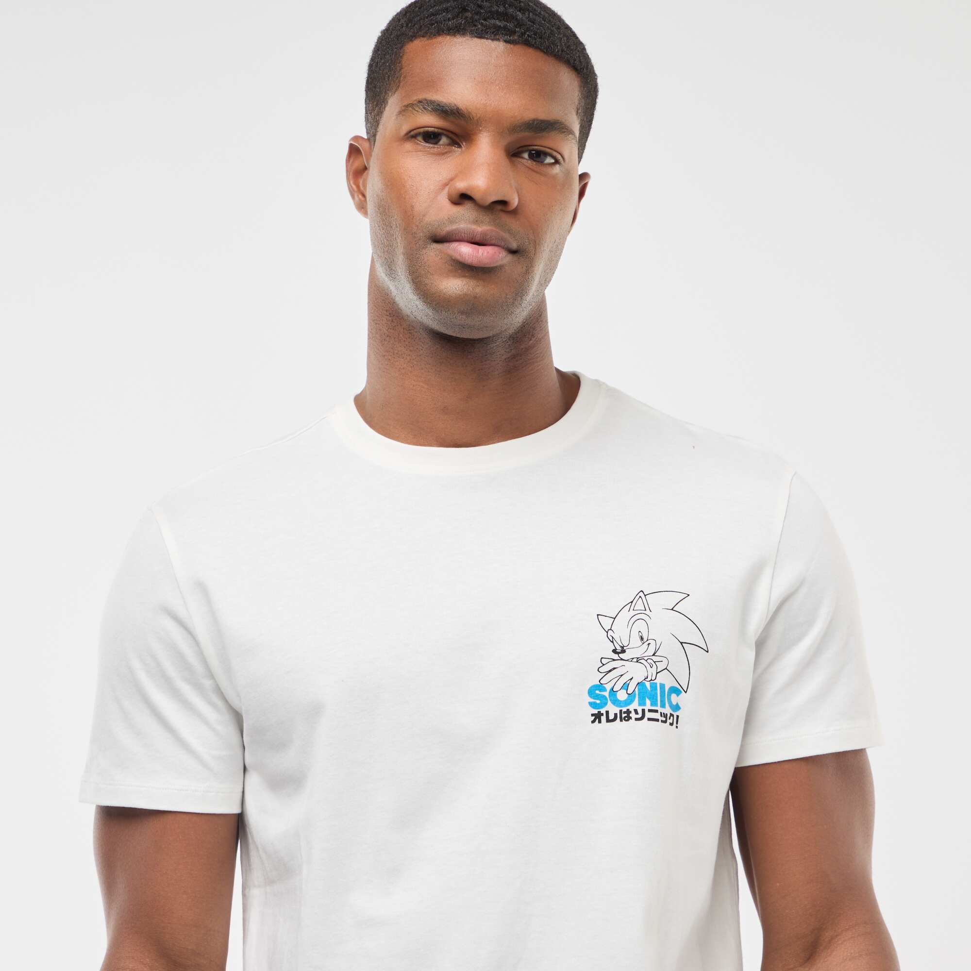 Sonic Short-Sleeve T-Shirt with Front and Back Print WHITE - Image 4