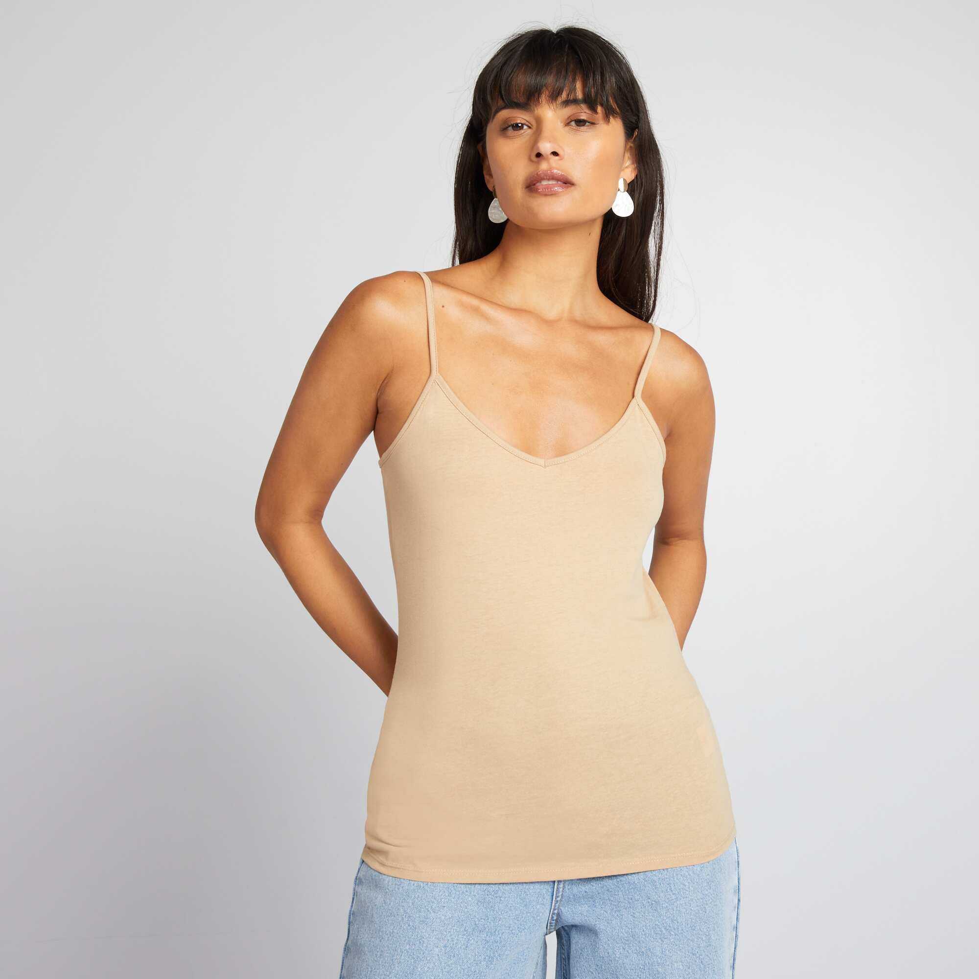Spaghetti strap top BEIGE - Image 3