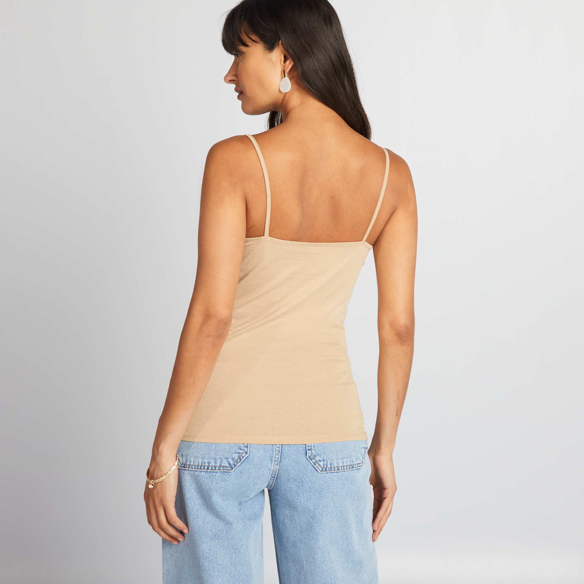 Spaghetti strap top BEIGE - Image 4