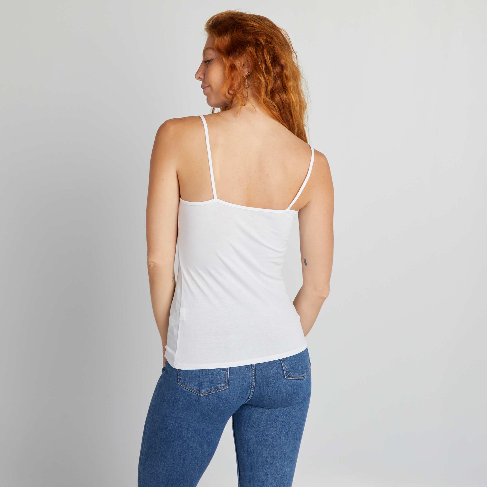 Spaghetti strap top white - Image 4