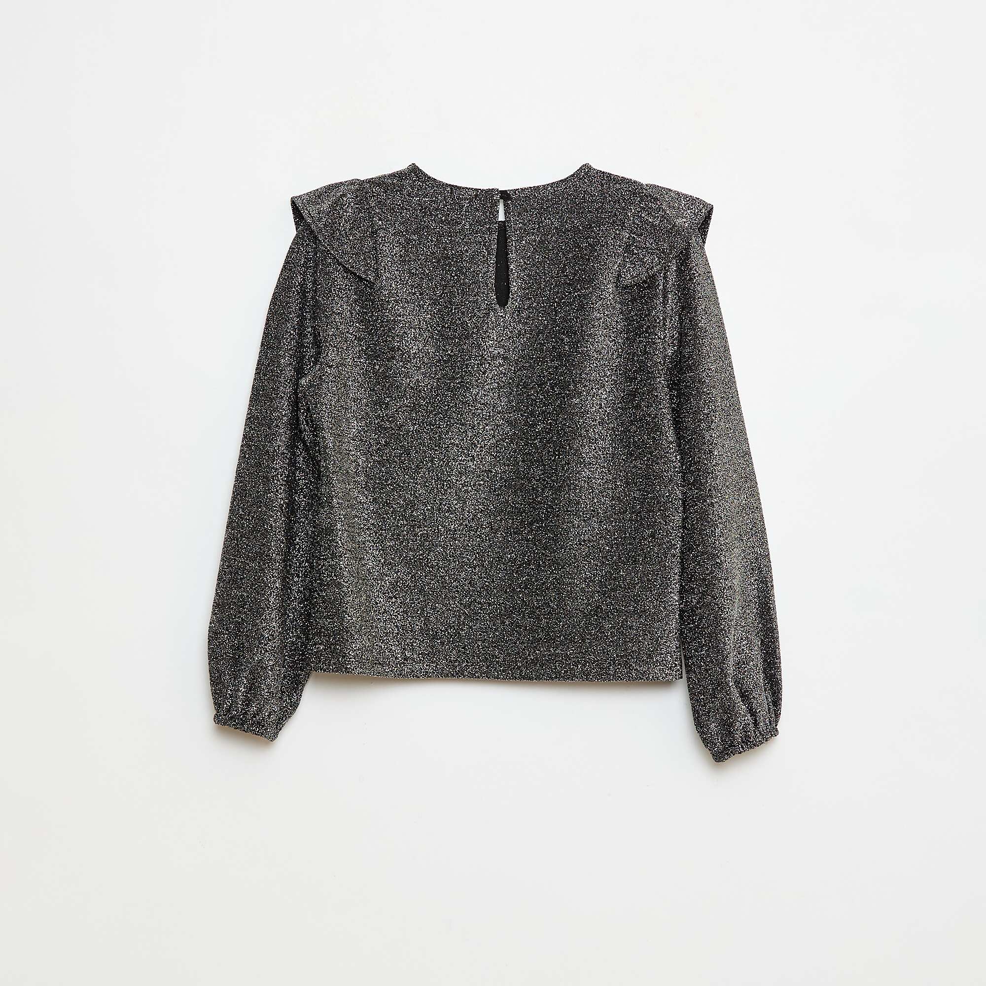 Sparkly Long-Sleeve T-shirt GREY - Image 4