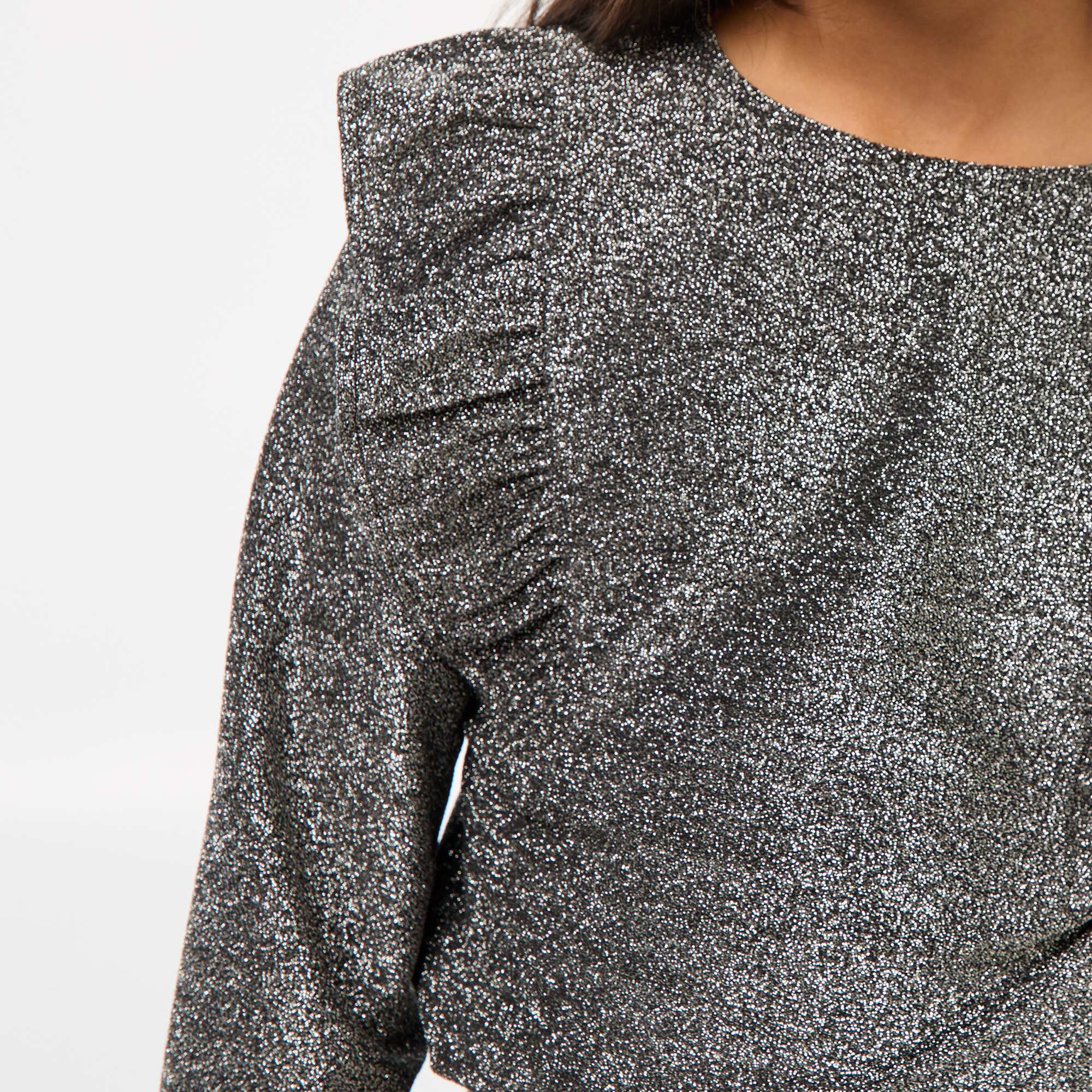 Sparkly Long-Sleeve T-shirt GREY - Image 5