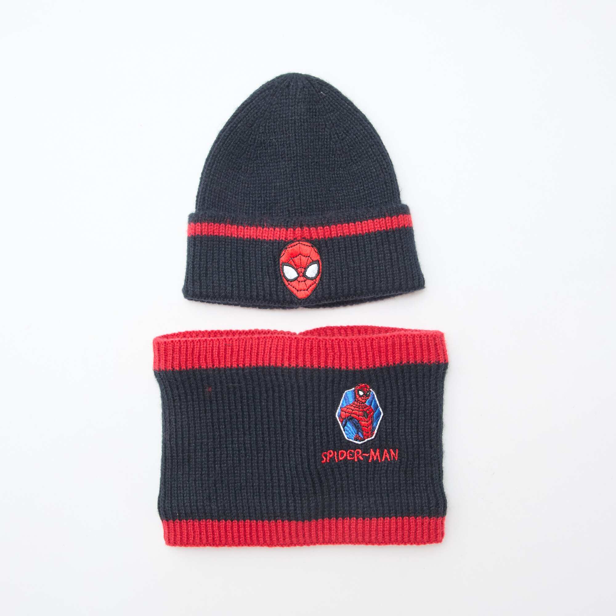 Spiderman' 'Marvel' Beanie + Snood Set BLACK