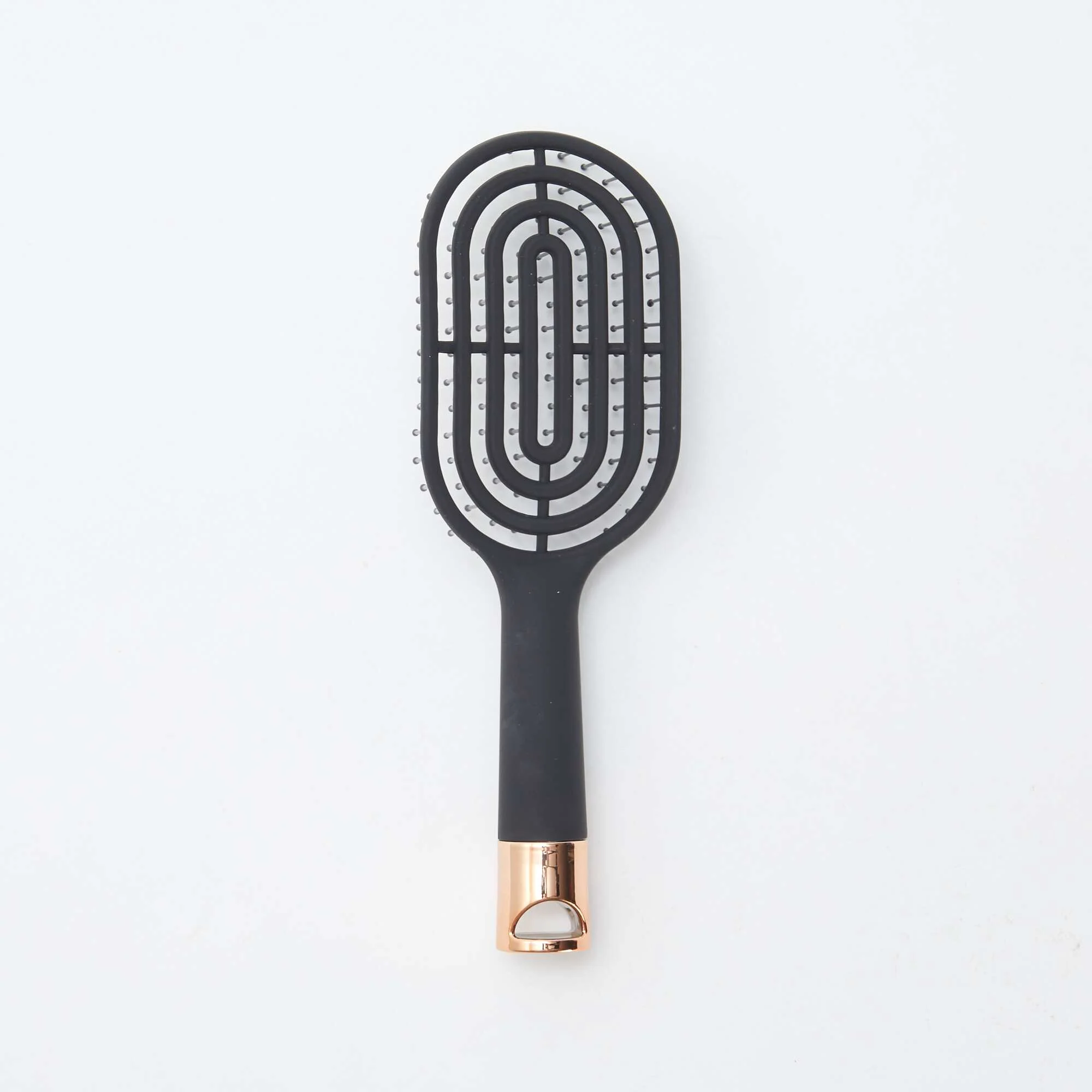 Spiral hairbrush with iridescent detail BLACK