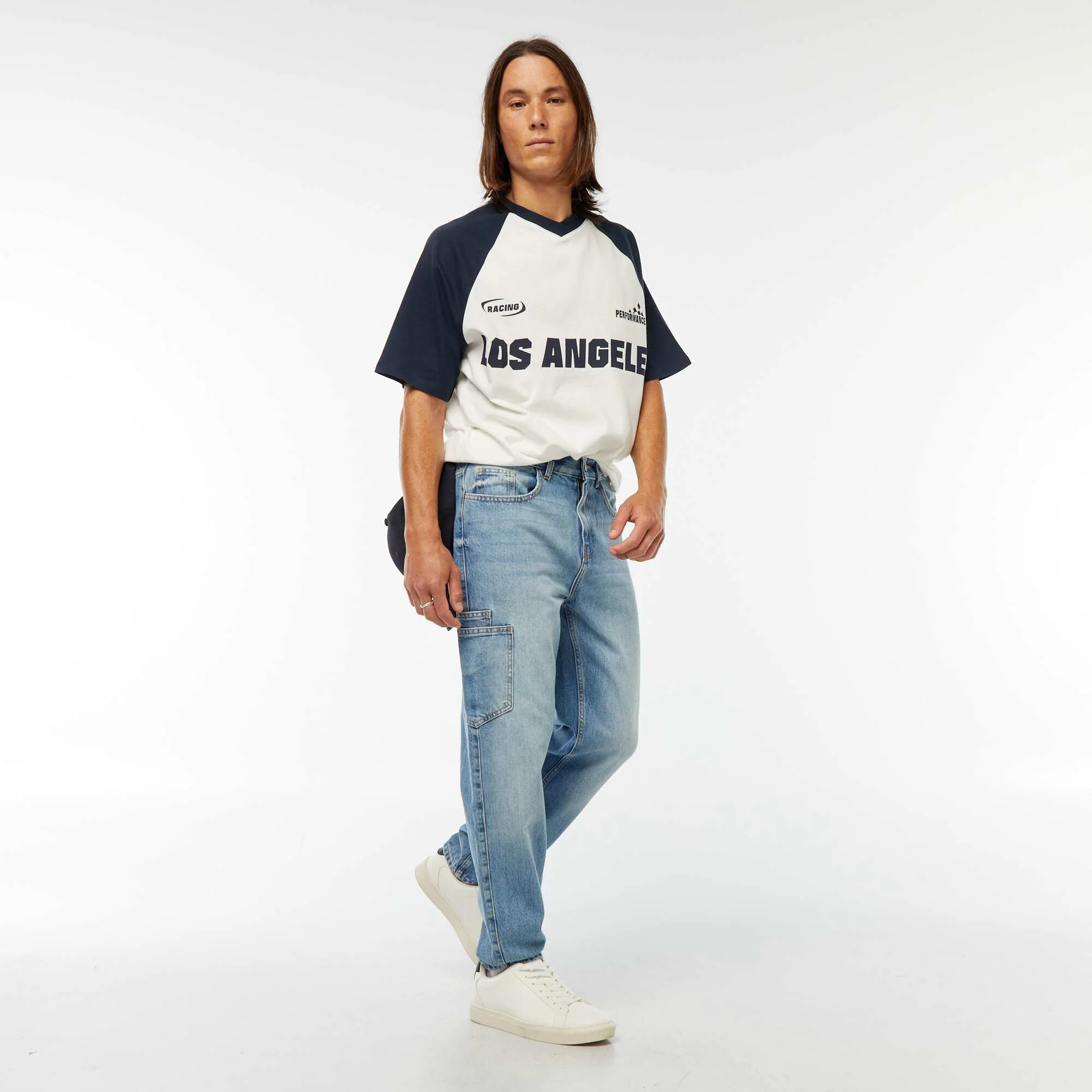 Sporty Los Angeles print T-shirt BLUE - Image 2