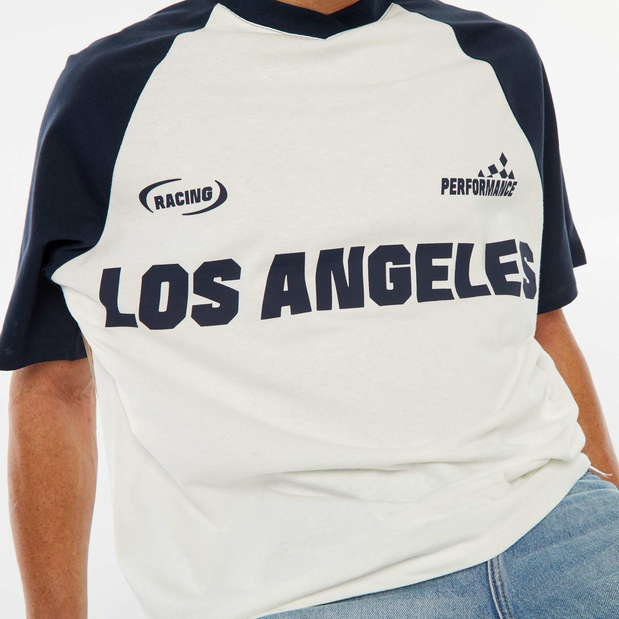 Sporty Los Angeles print T-shirt BLUE - Image 4