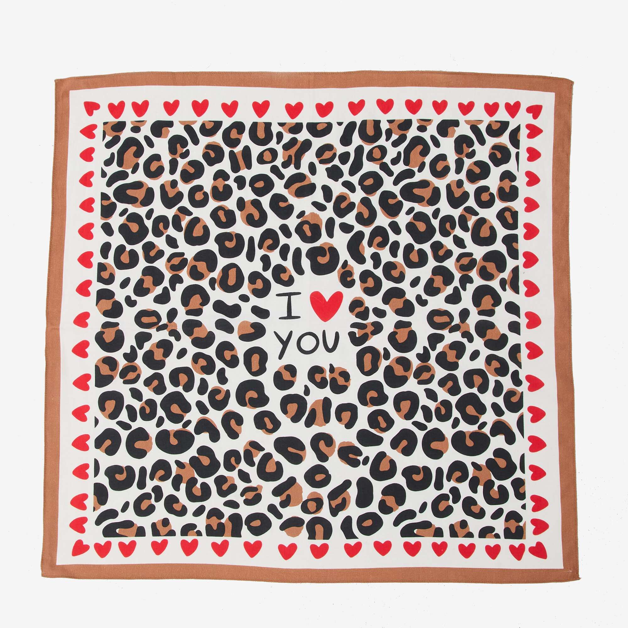 Square Printed Scarf (65x65 cm) - Valentine's Day WHITE - Image 4