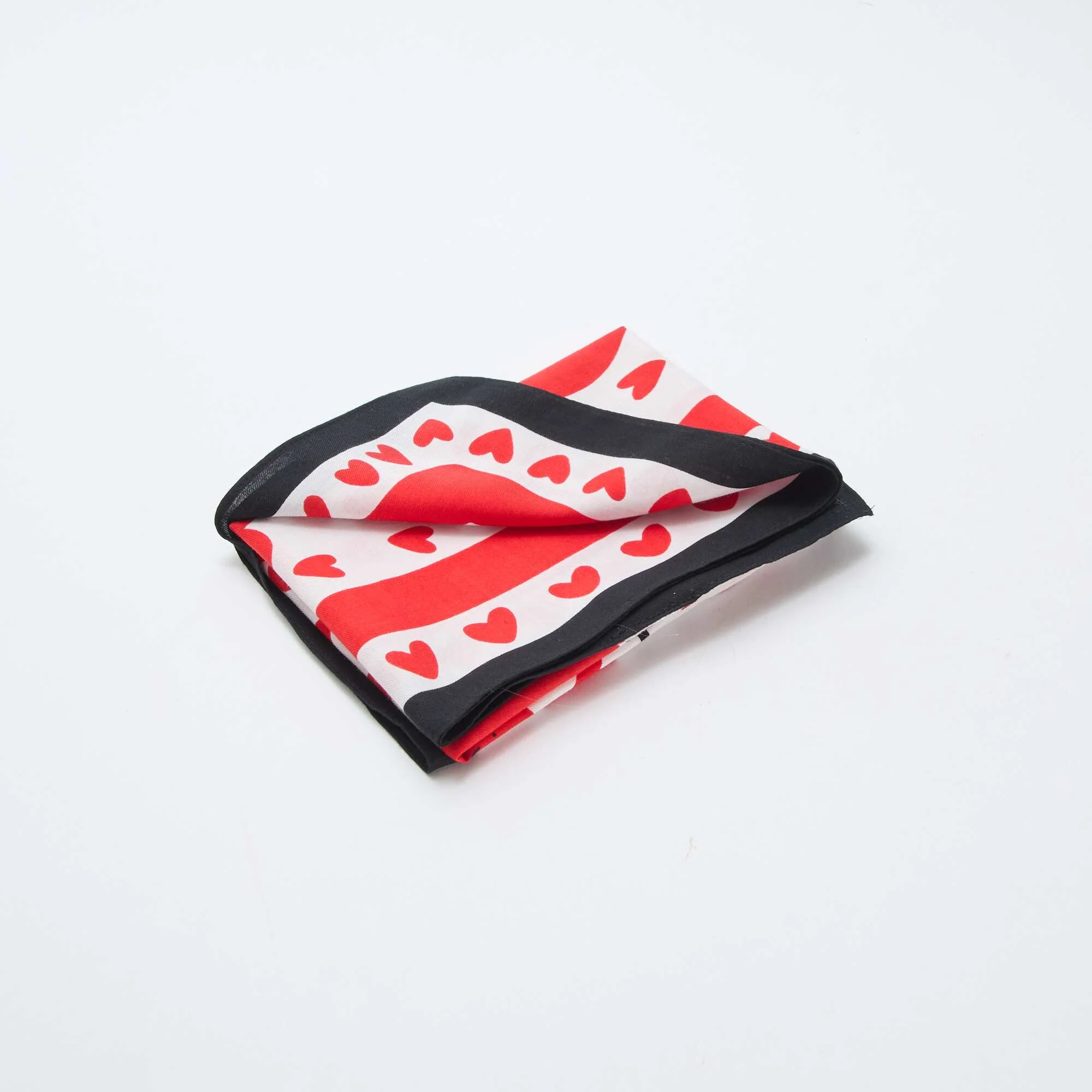 Square Printed Scarf (65x65 cm) - Valentine's Day WHITE - Image 3