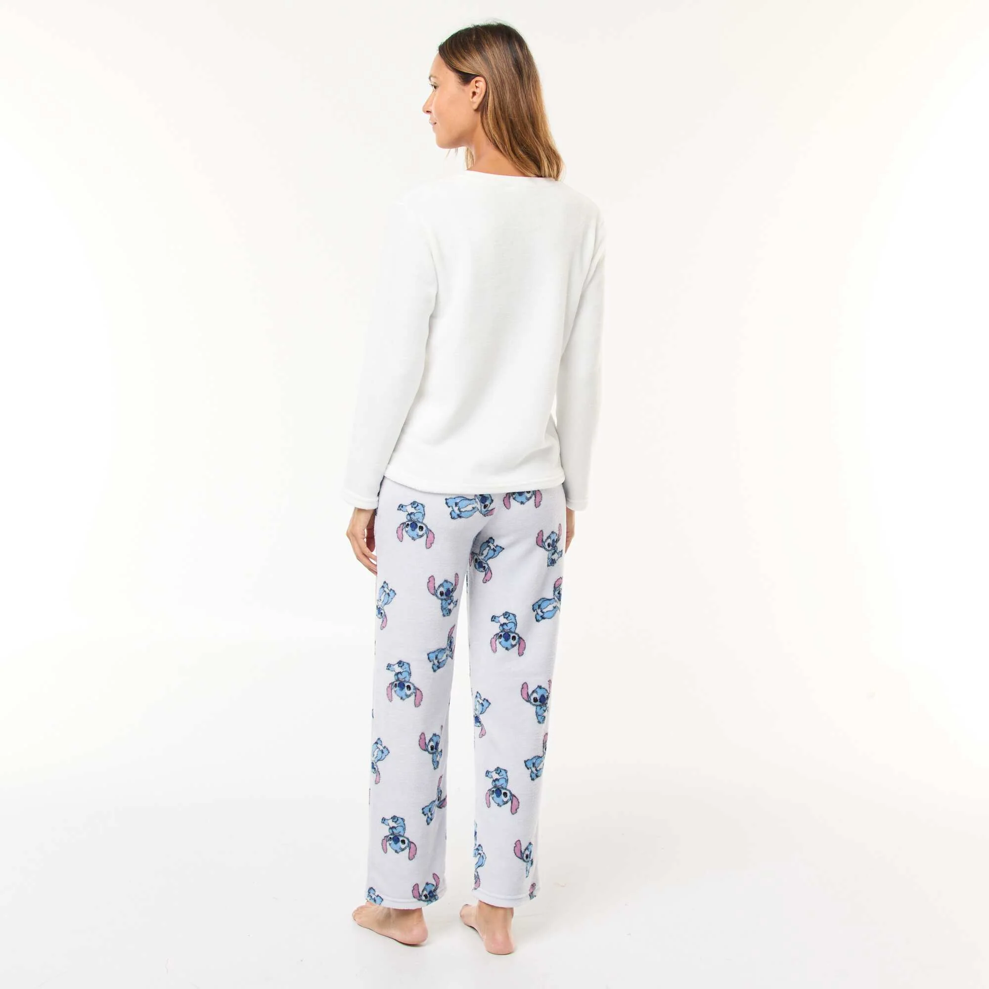 Stitch' 'Disney' Fleece Long Pajama Set - 2 Piece BLUE - Image 2