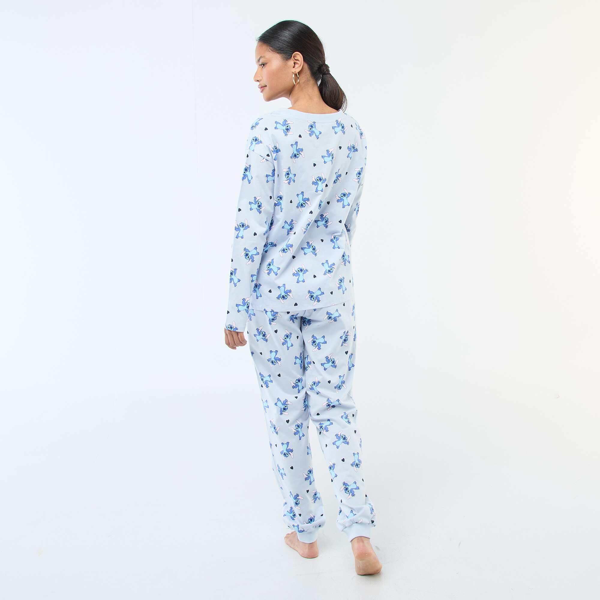 Stitch Print 2-Piece Pajama Set BLUE - Image 3