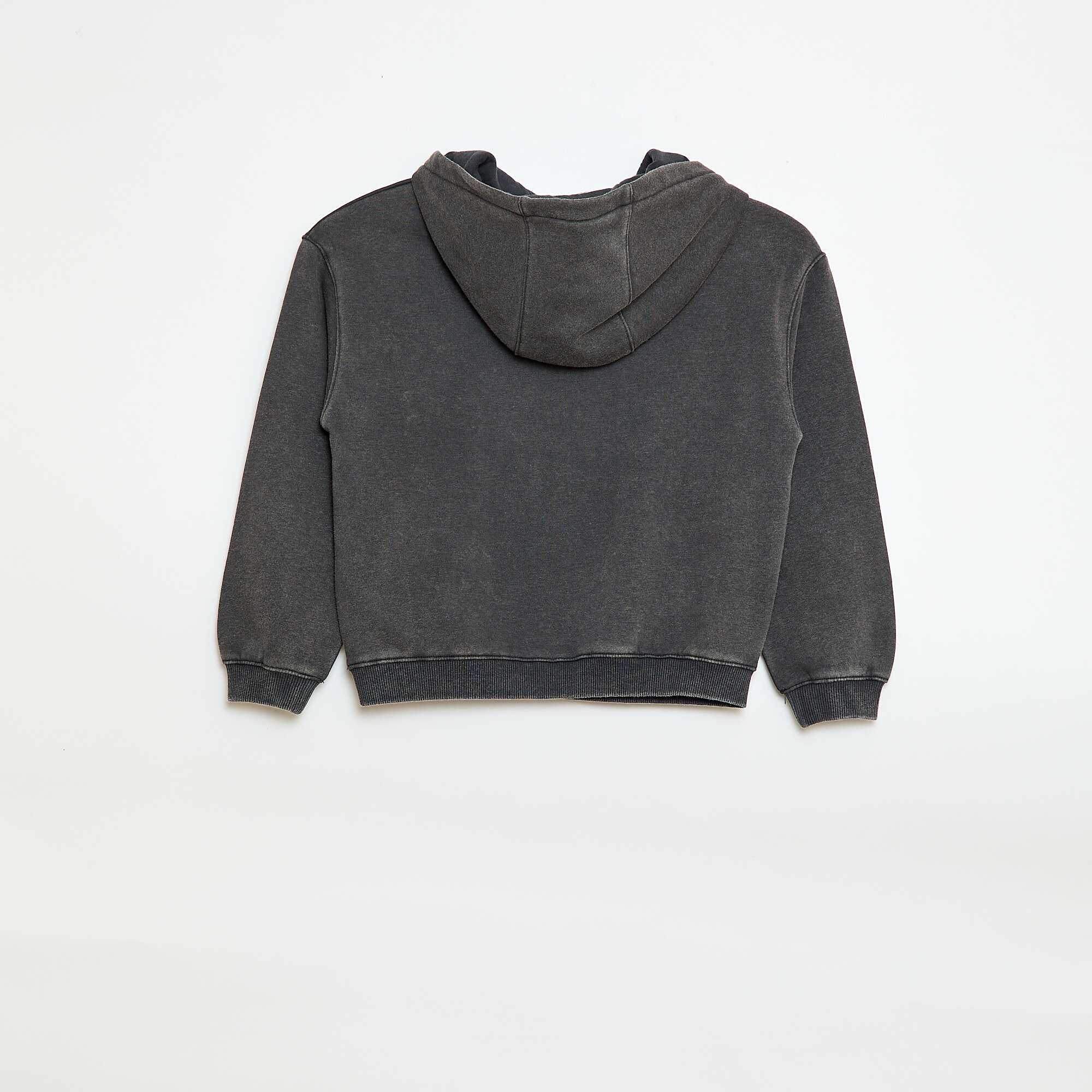 Stitch Print Hoodie BLACK - Image 3