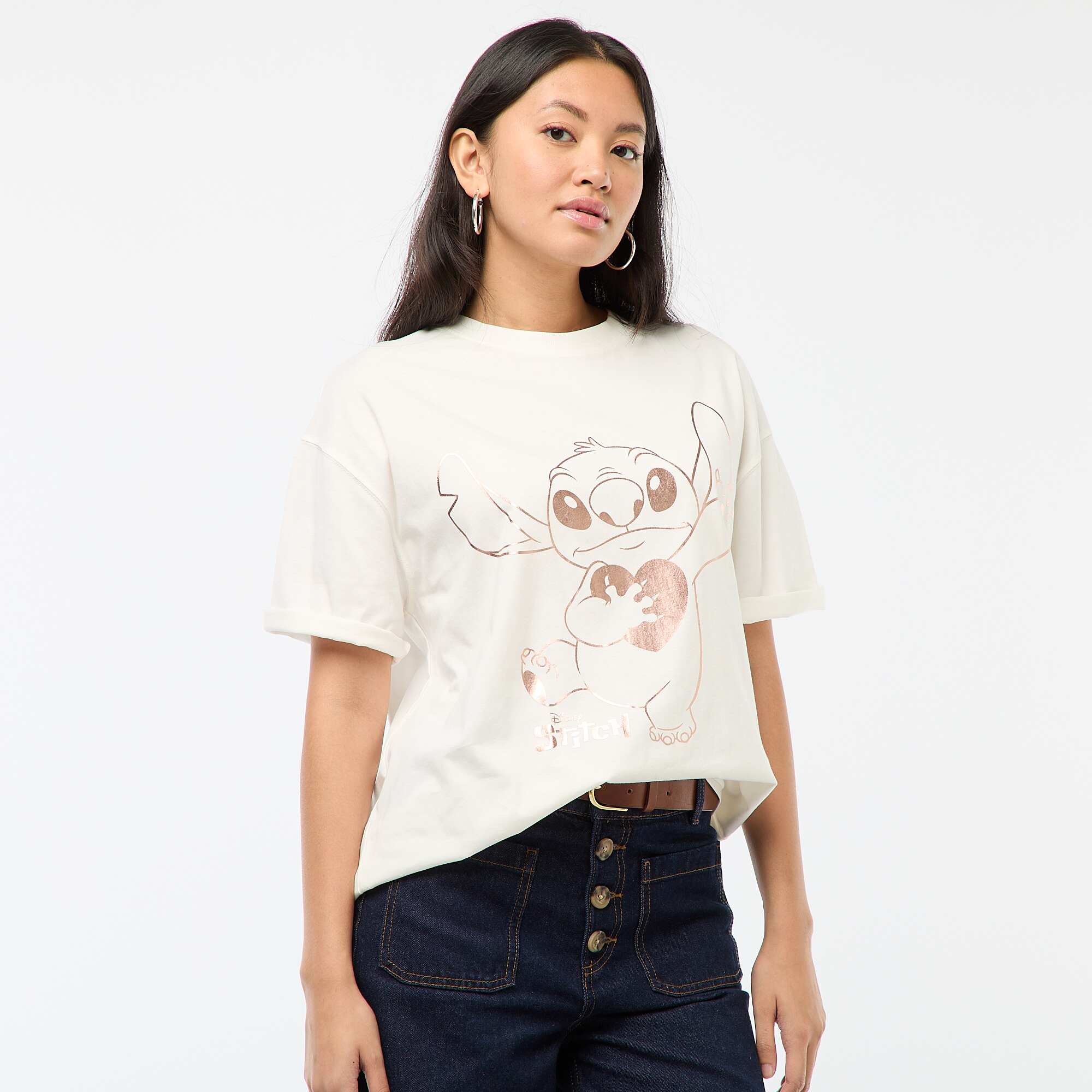 Stitch Print T-shirt GREY