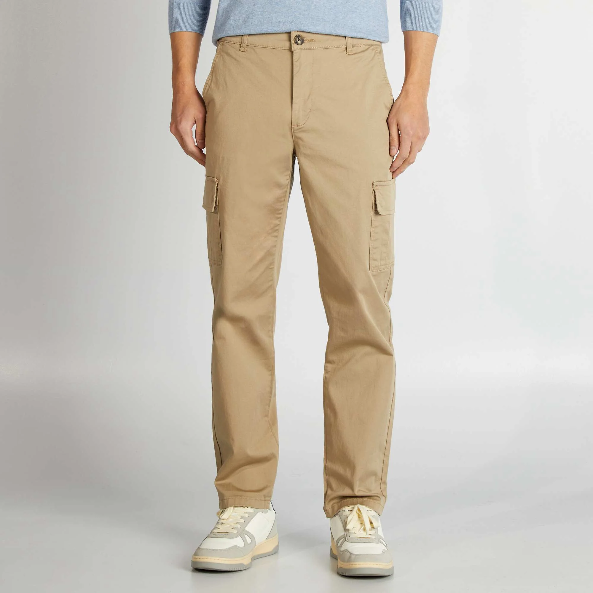 Straight-cut multi-pocket trousers BEIGE - Image 2