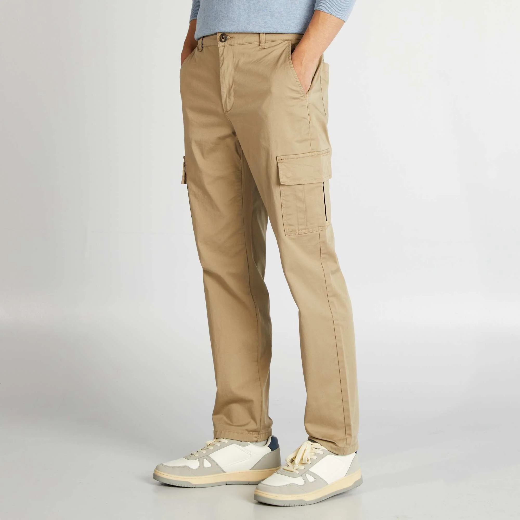 Straight-cut multi-pocket trousers BEIGE - Image 4