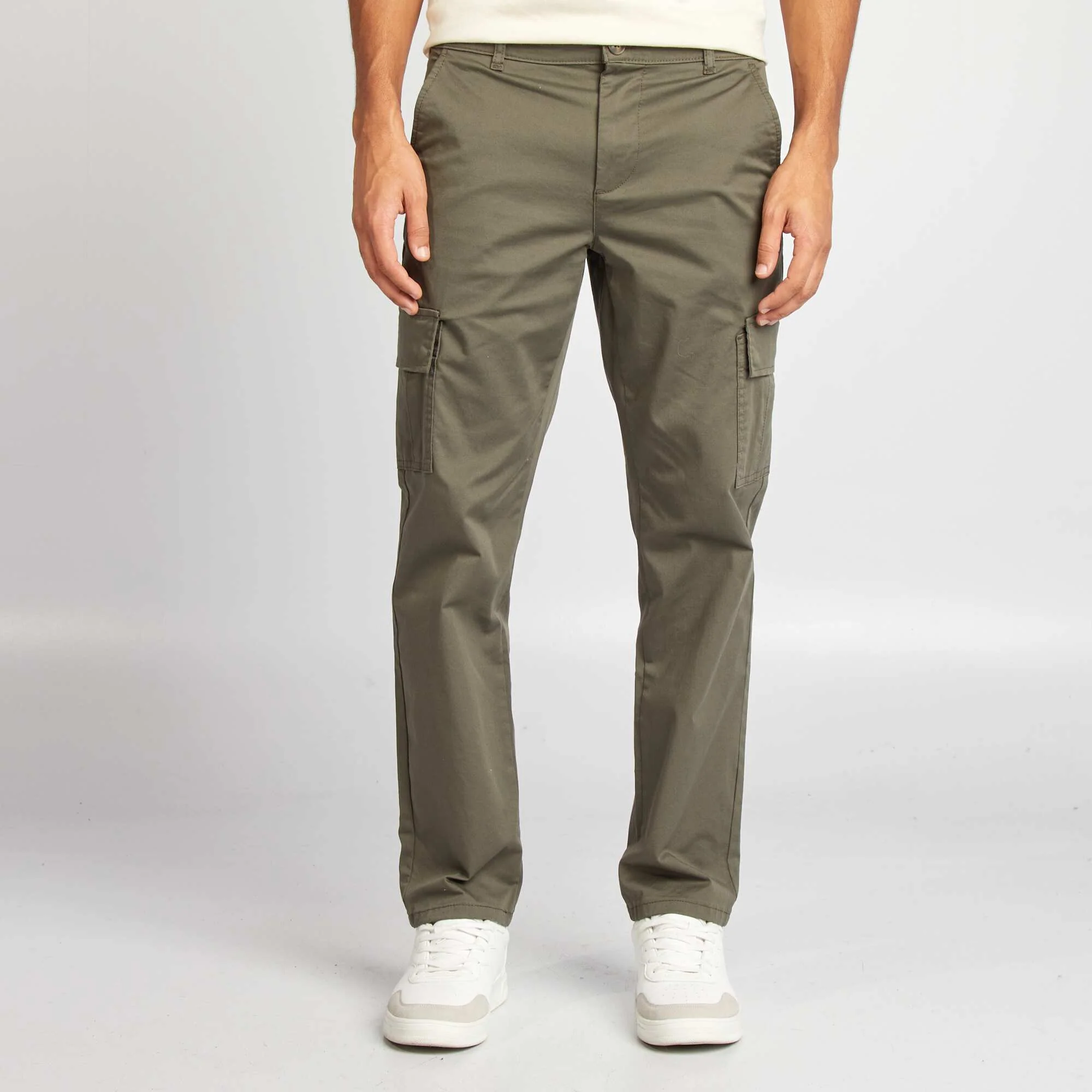 Straight-cut multi-pocket trousers KHAKI - Image 3