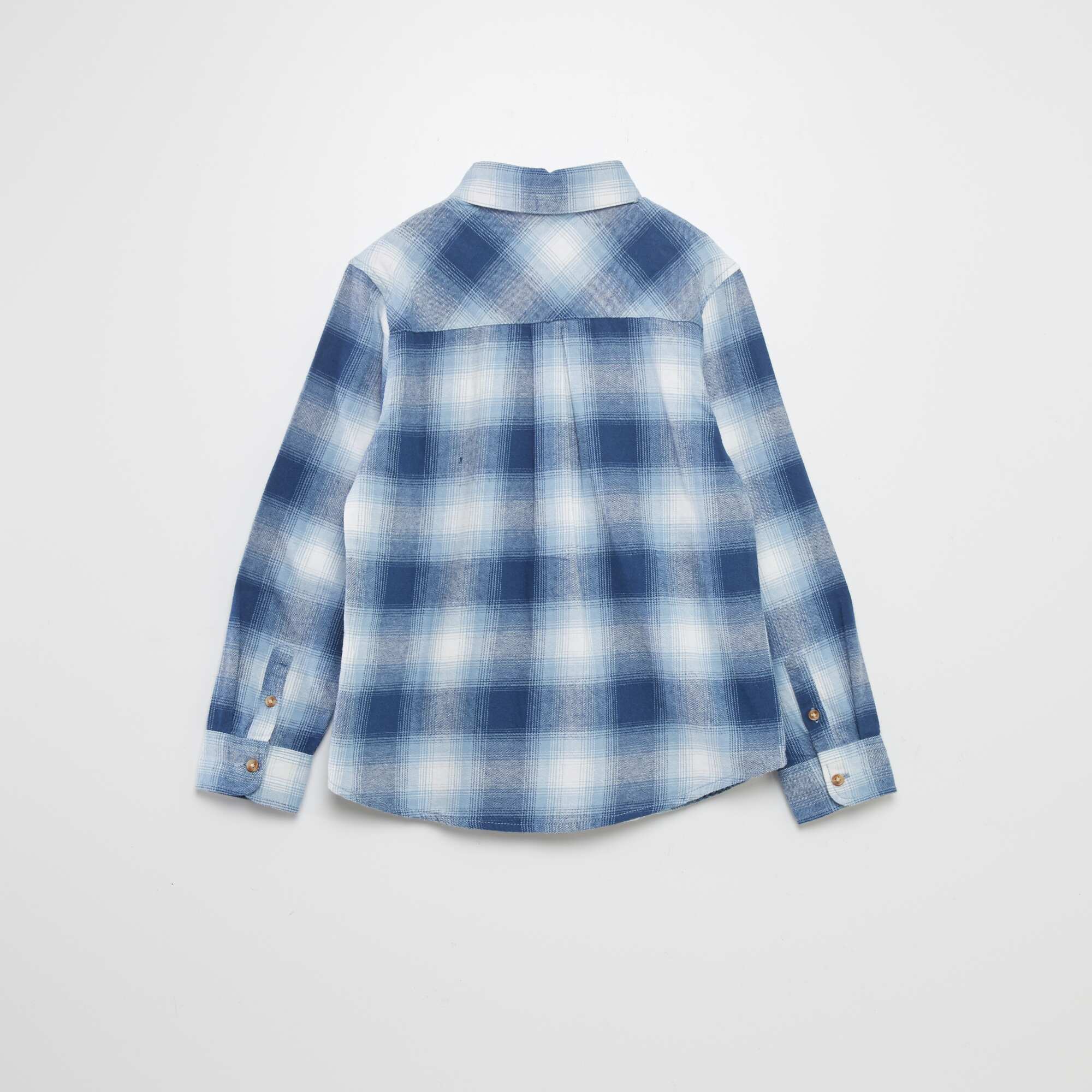 Straight flannel shirt BLUE - Image 3