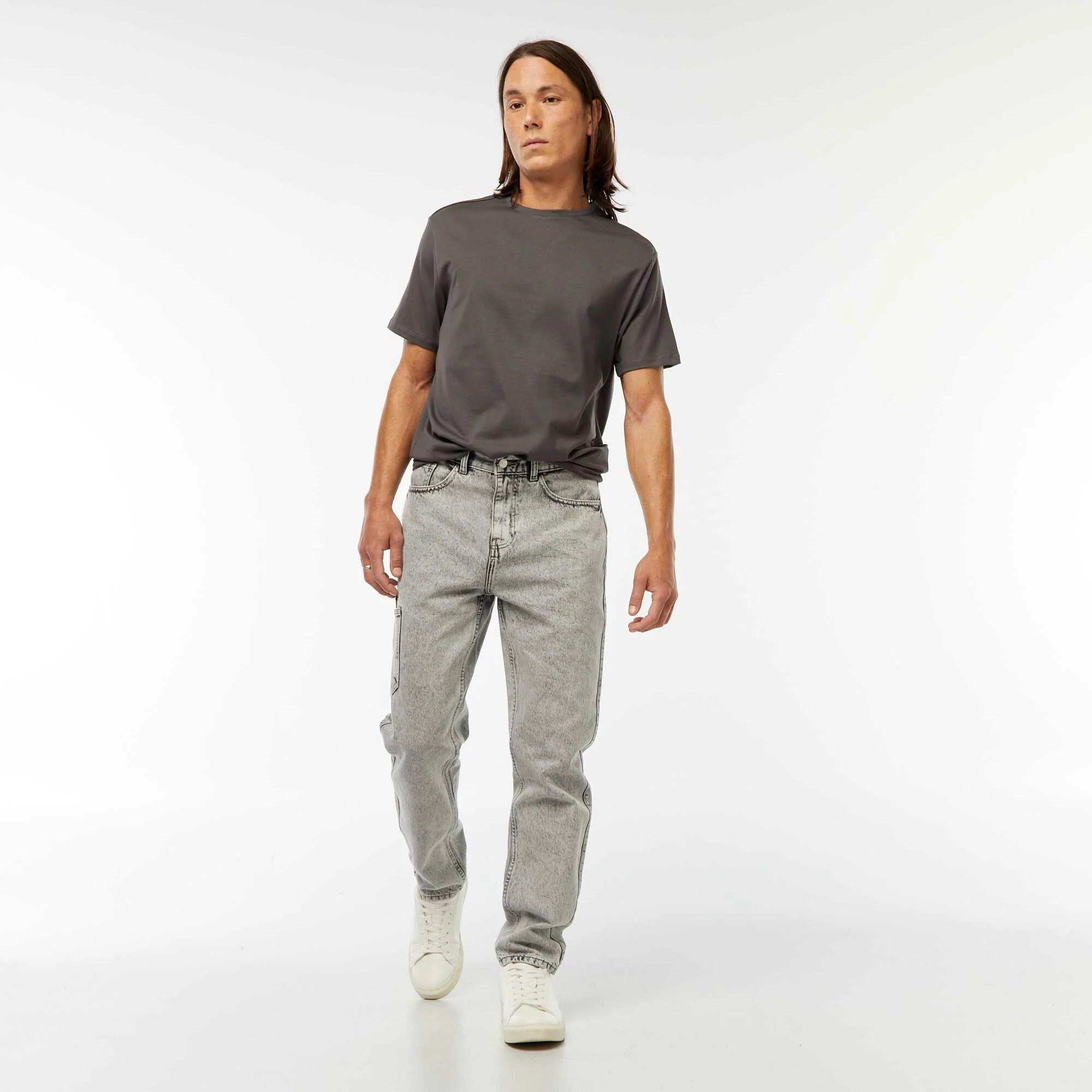 Straight-leg jeans - Regular fit with 5 pockets GREY - Image 3