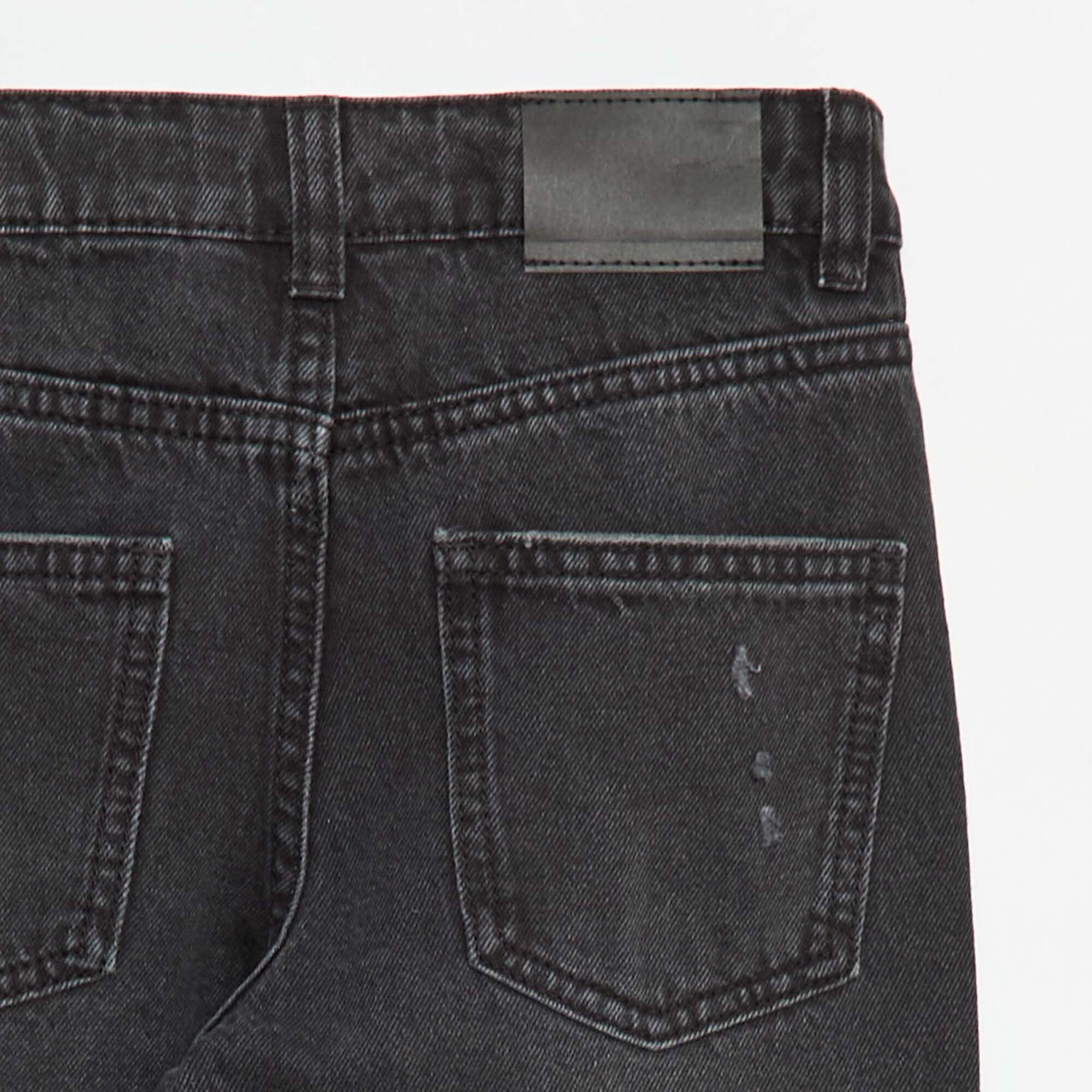 Straight Leg Jeans with Distressed Details GREY - Image 4