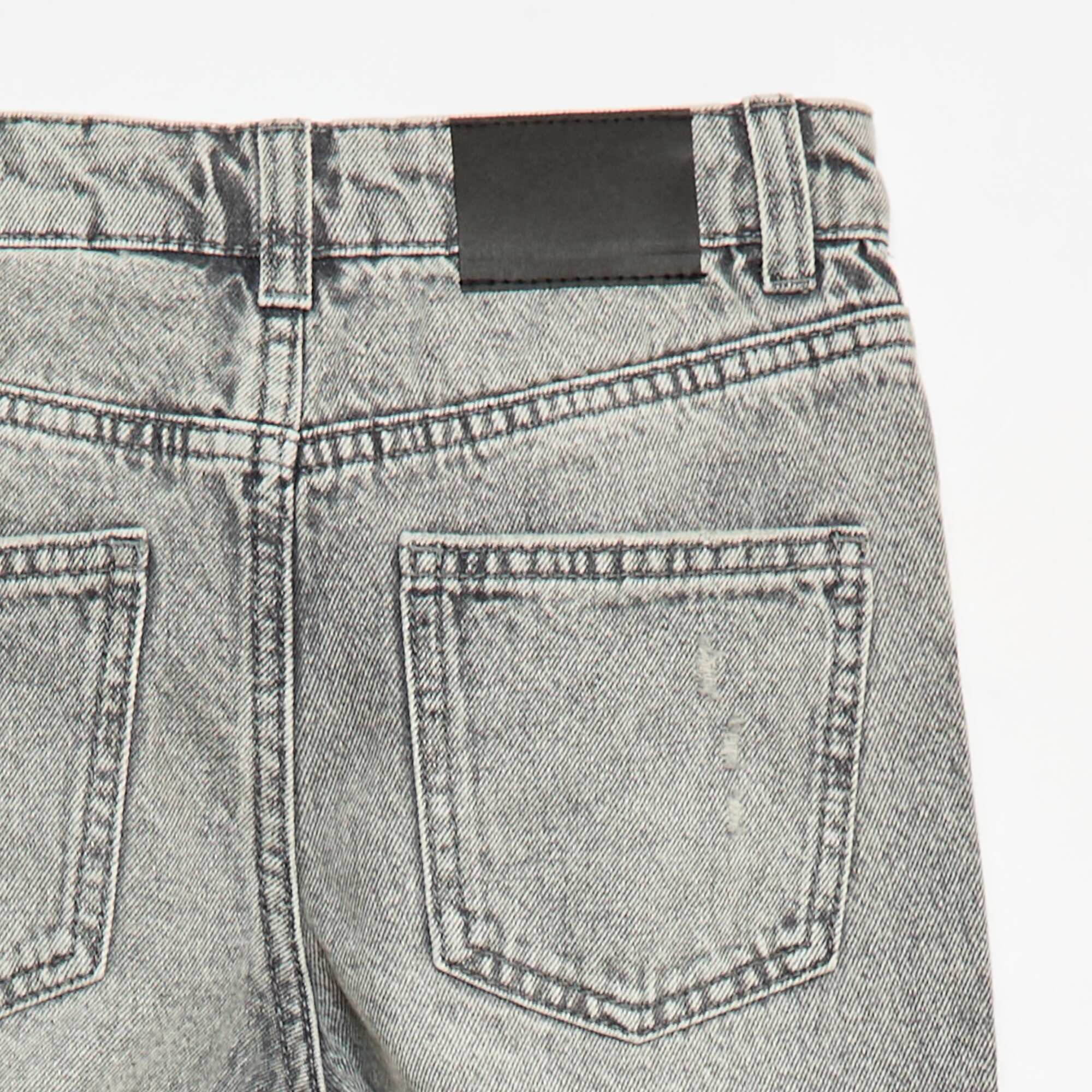 Straight-Leg Jeans with Distressed Details GREY - Image 4