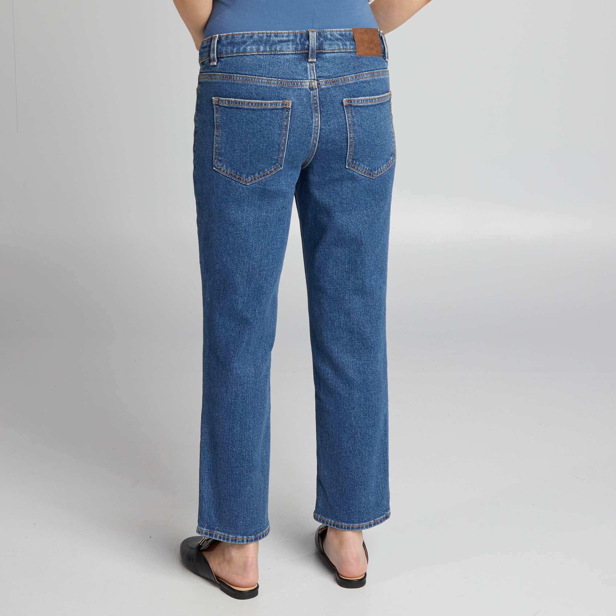 Straight-leg maternity jeans with panel BLUE - Image 3