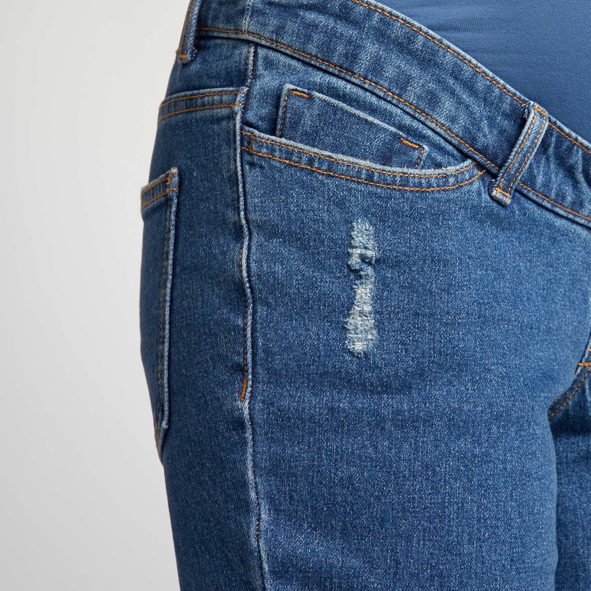 Straight-leg maternity jeans with panel BLUE - Image 5