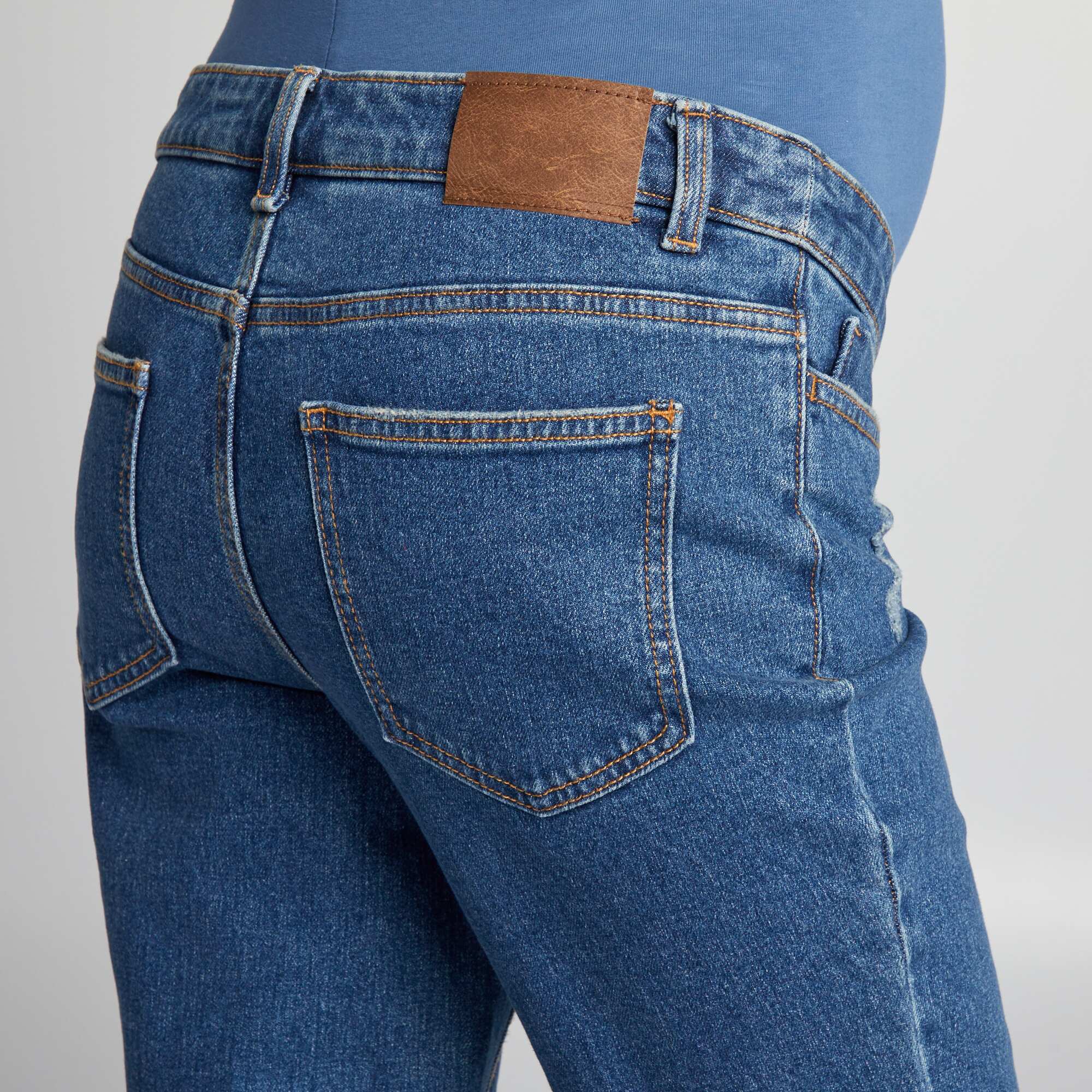 Straight-leg maternity jeans with panel BLUE - Image 6