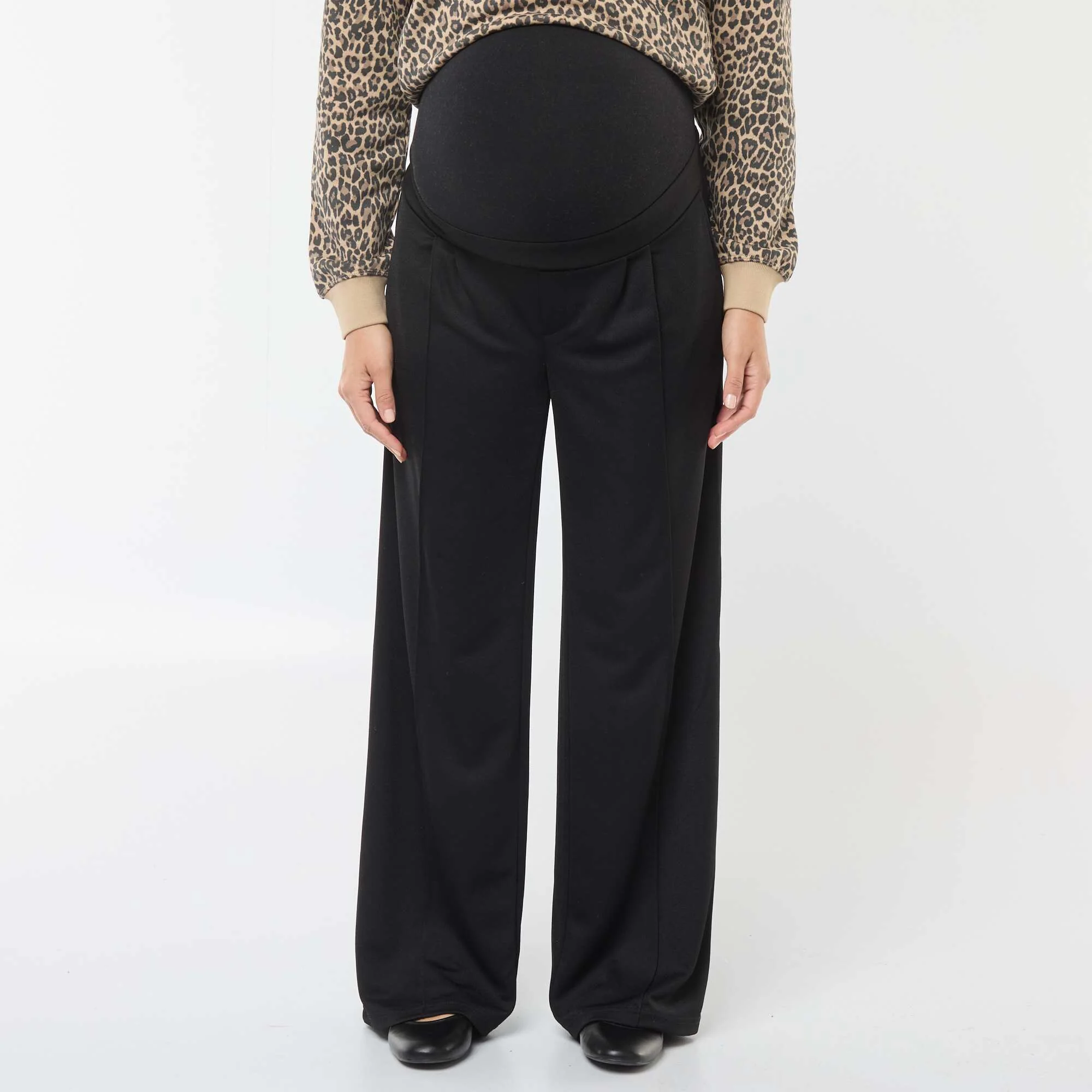 Straight-leg maternity trousers BLACK - Image 2