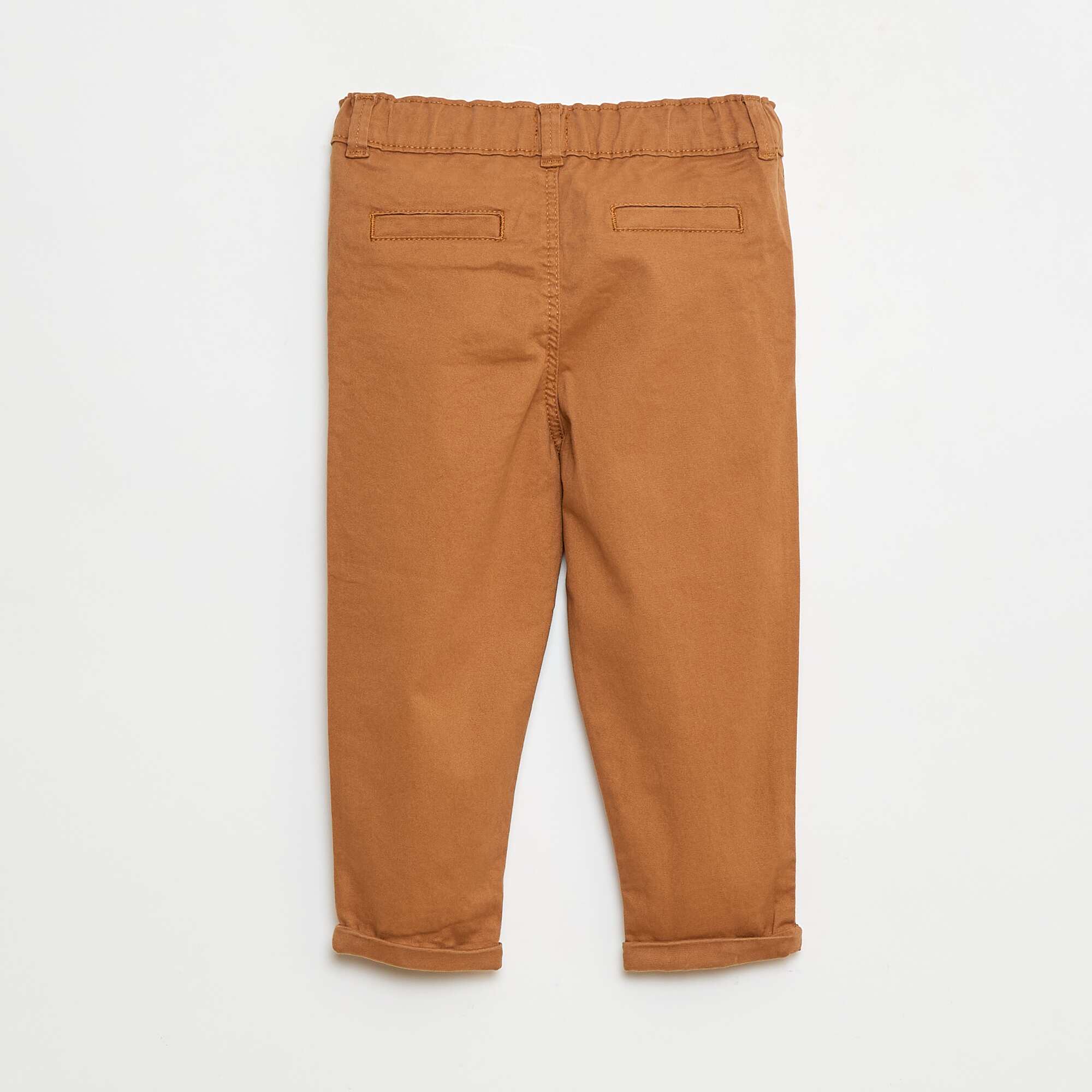 Straight-Leg Stretch Cotton Chinos BEIGE - Image 4