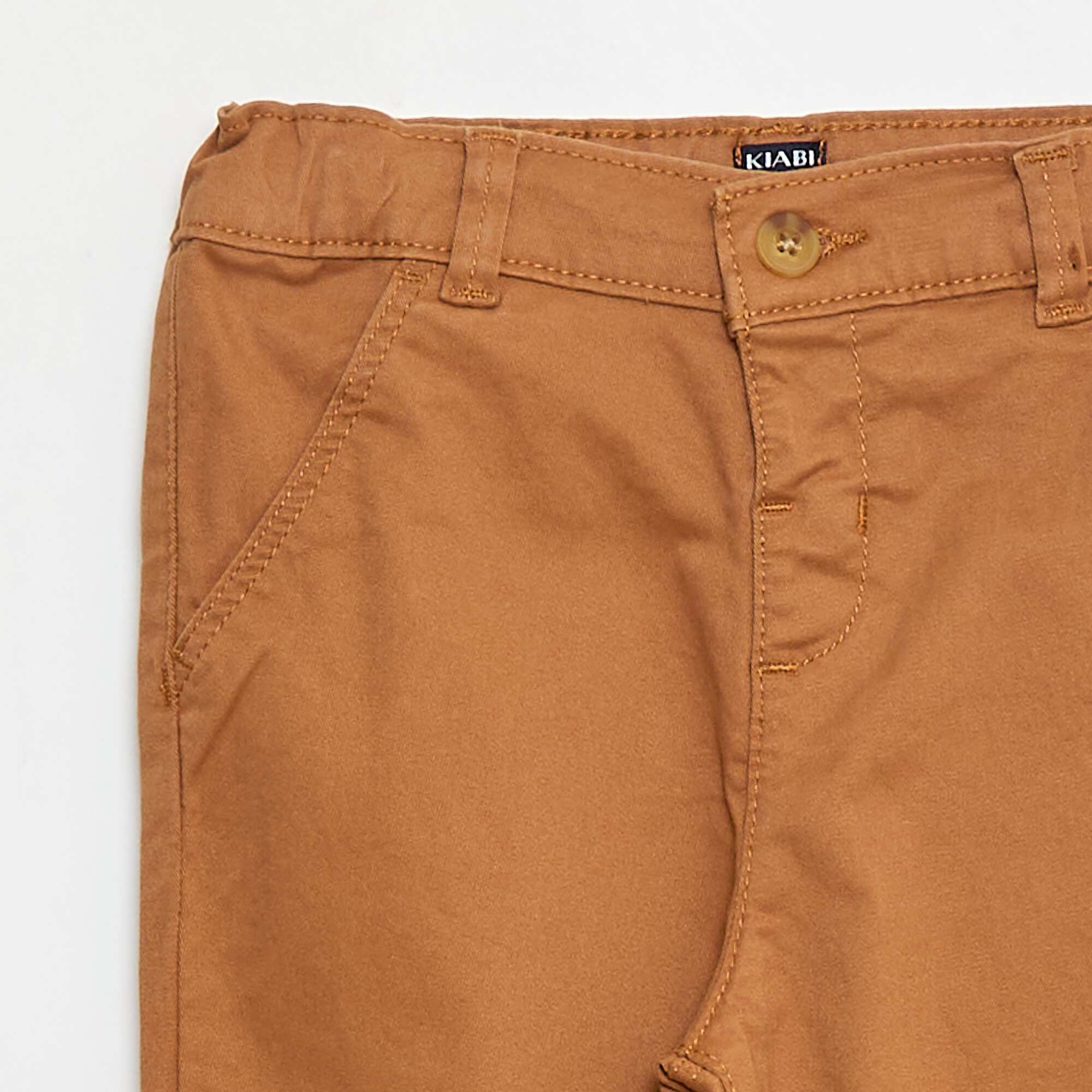 Straight-Leg Stretch Cotton Chinos BEIGE - Image 5