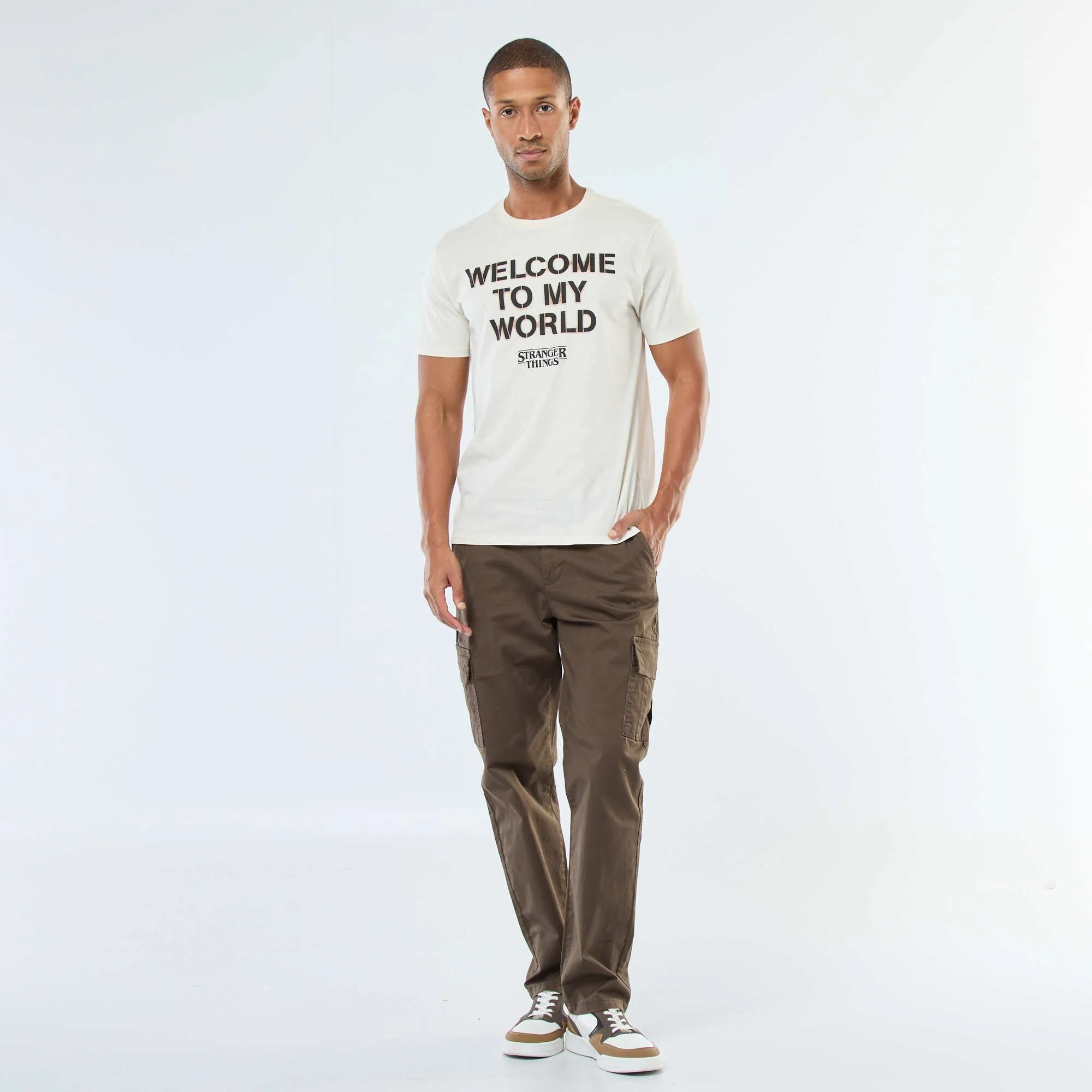 Stranger Things printed short-sleeved T-shirt WHITE - Image 2