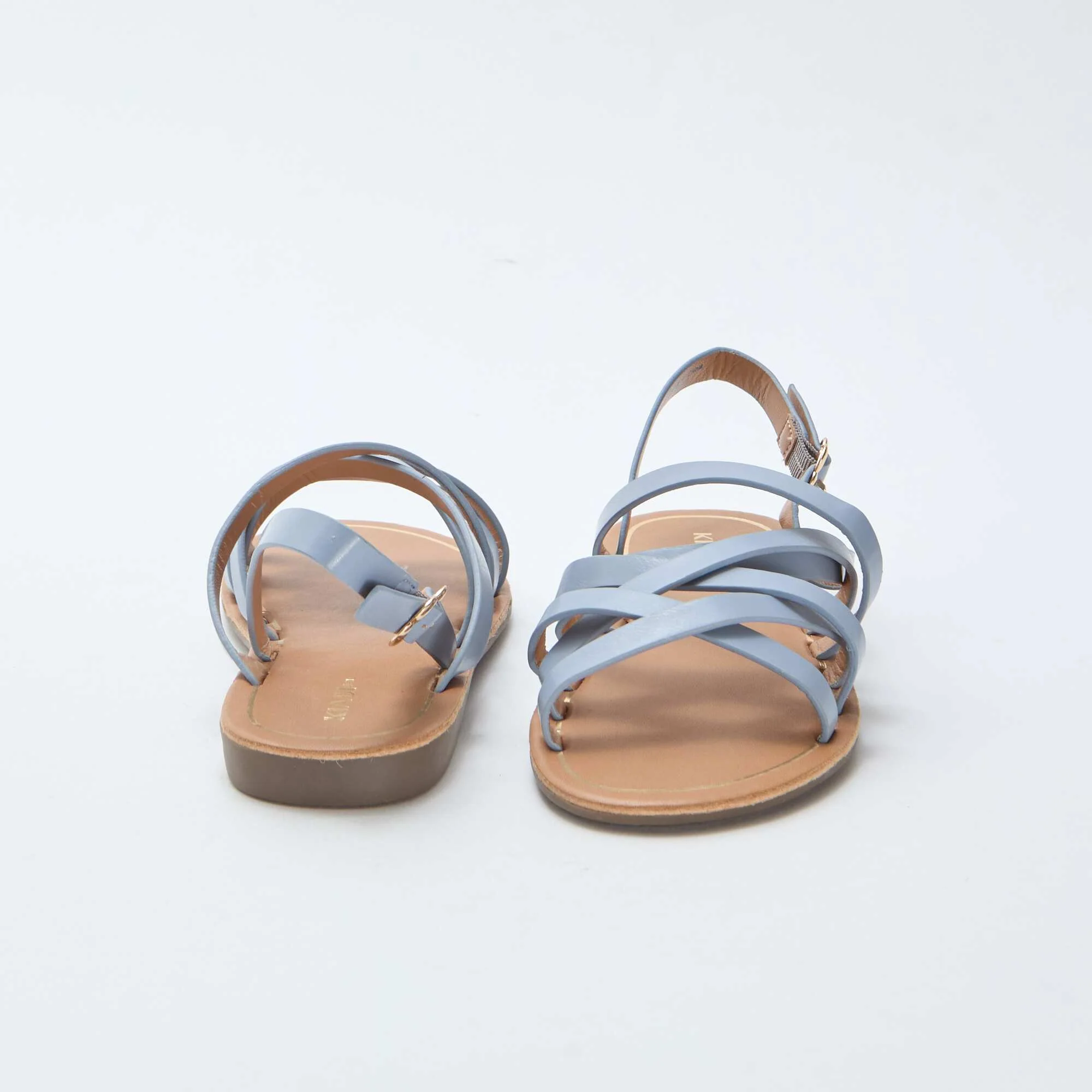 Strappy Sandals with Buckles BLUE - Image 3