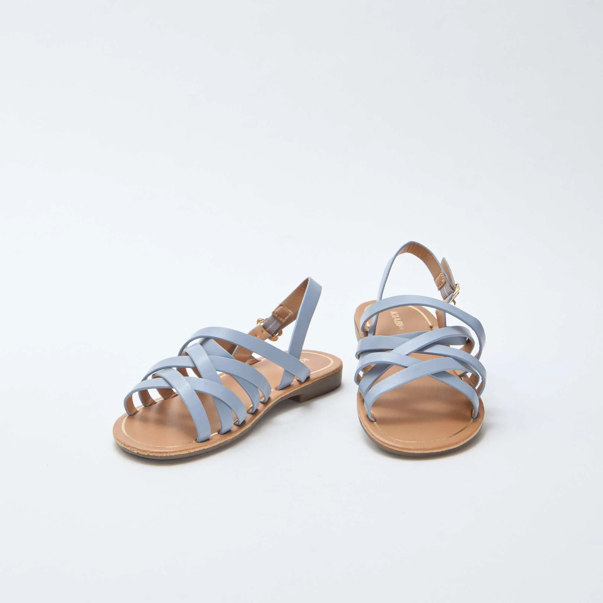 Strappy Sandals with Buckles BLUE - Image 5