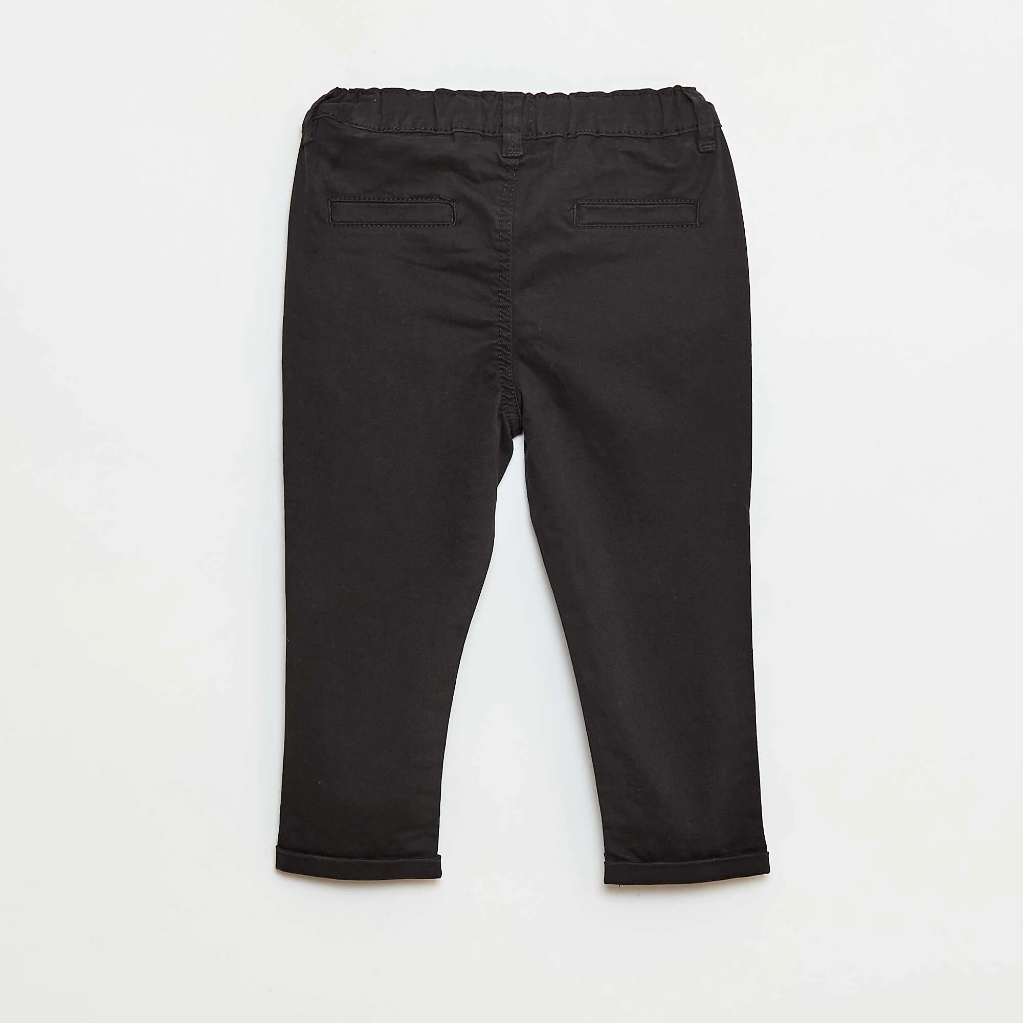 Stretch Cotton Straight Chinos BLACK - Image 4