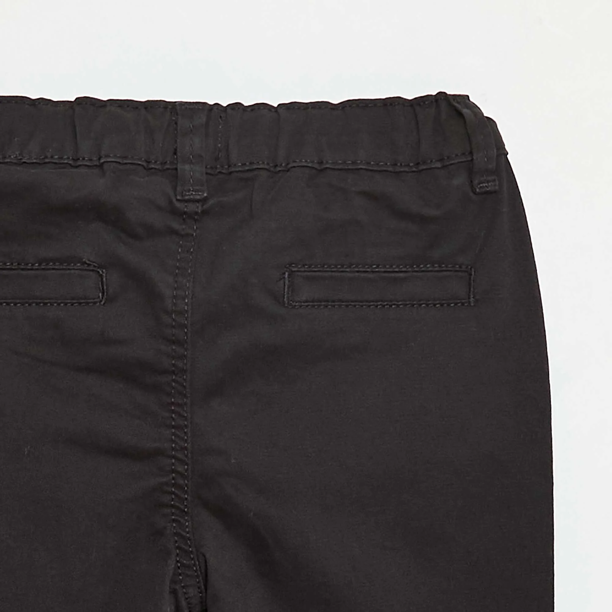 Stretch Cotton Straight Chinos BLACK - Image 7