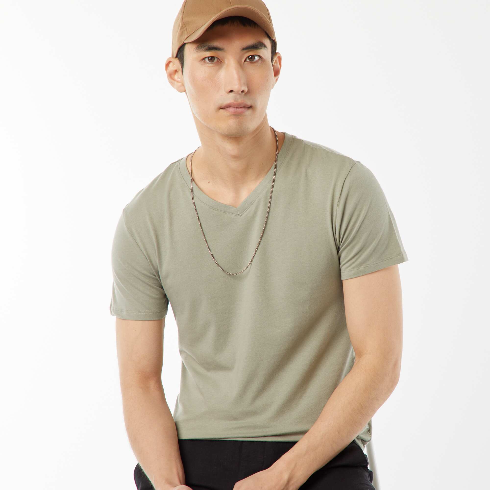 Stretch regular T-shirt GREEN