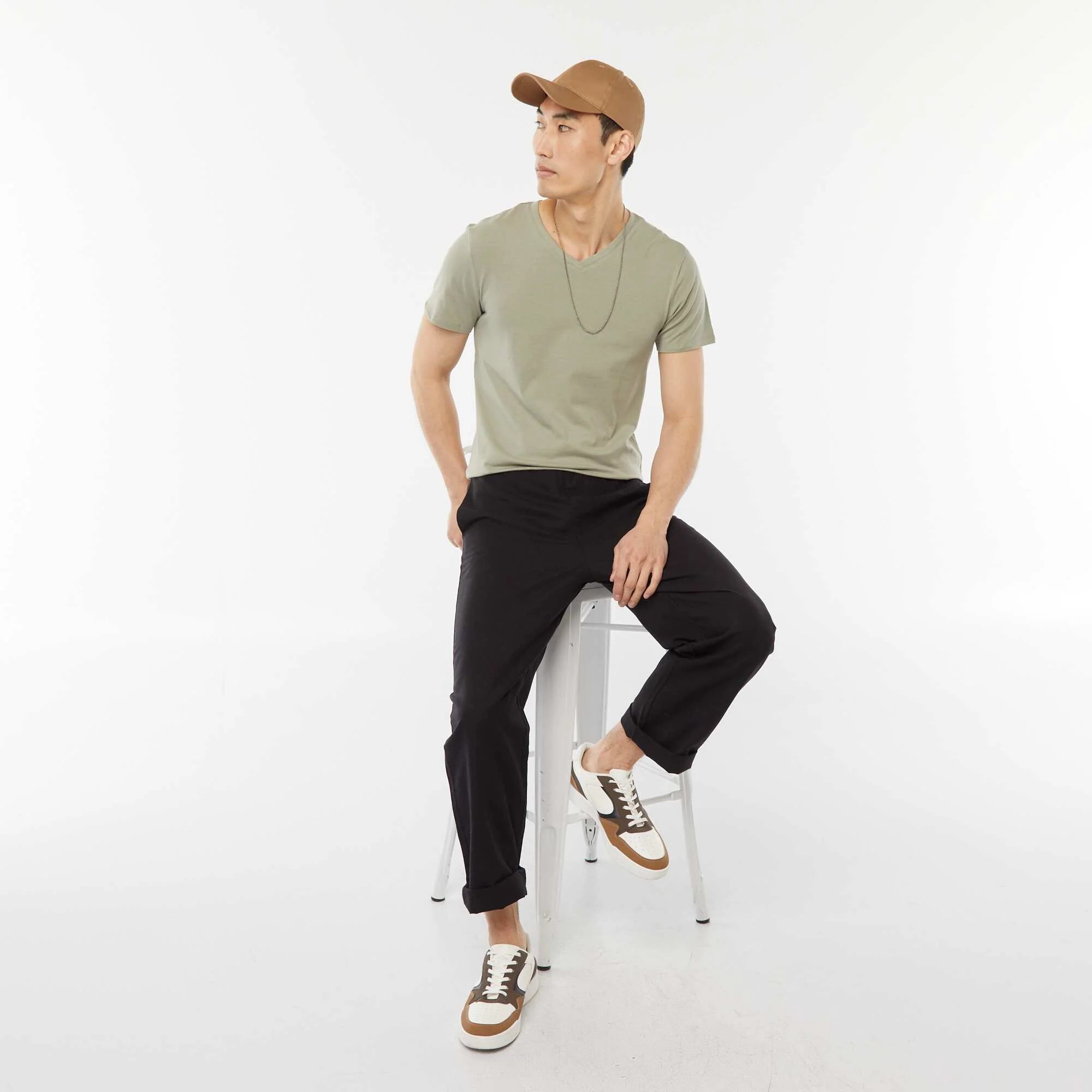 Stretch regular T-shirt GREEN - Image 2