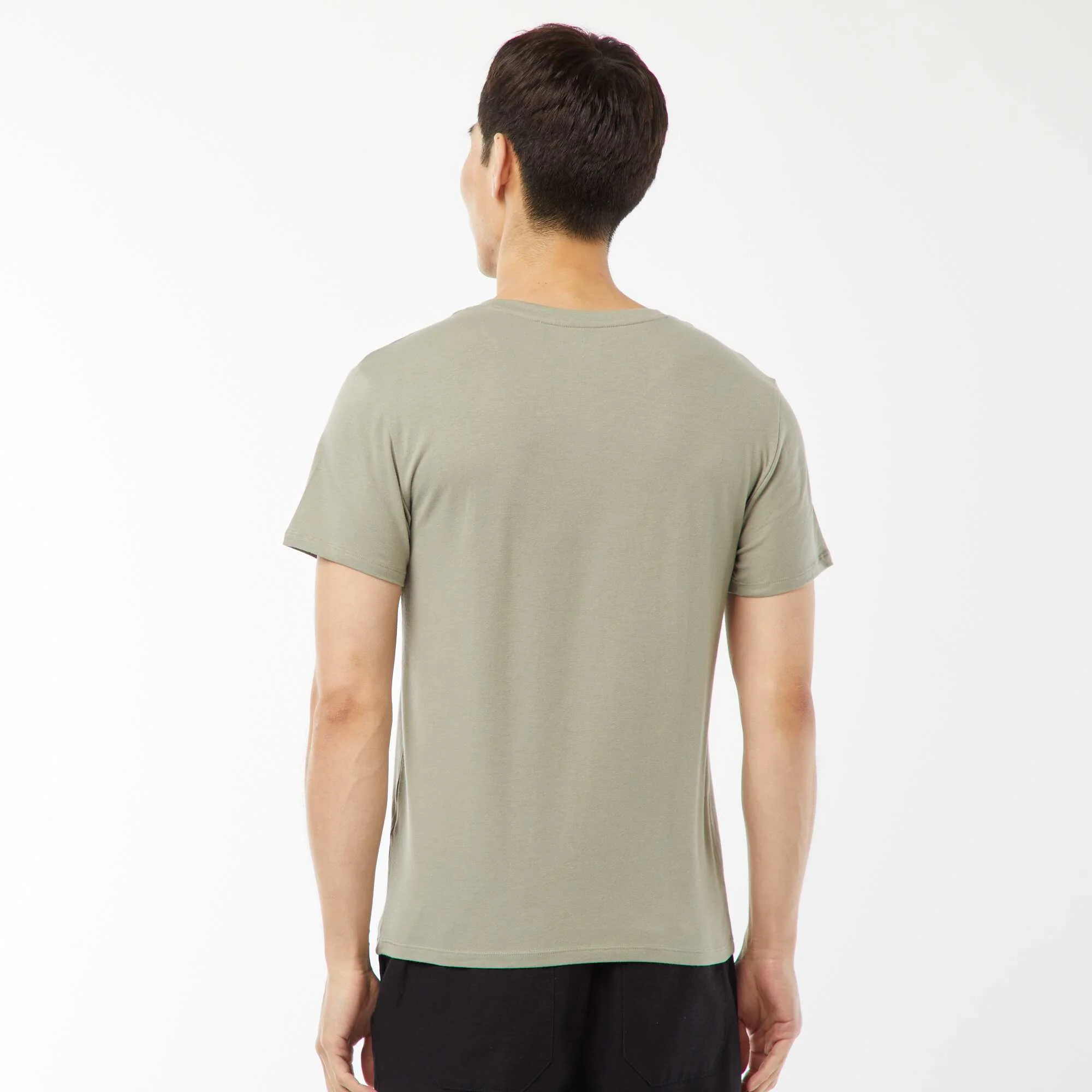 Stretch regular T-shirt GREEN - Image 4