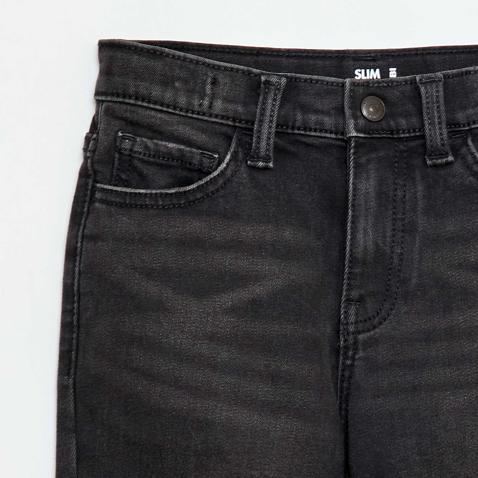 Stretch Slim Fit Cotton Denim Trousers GREY - Image 3