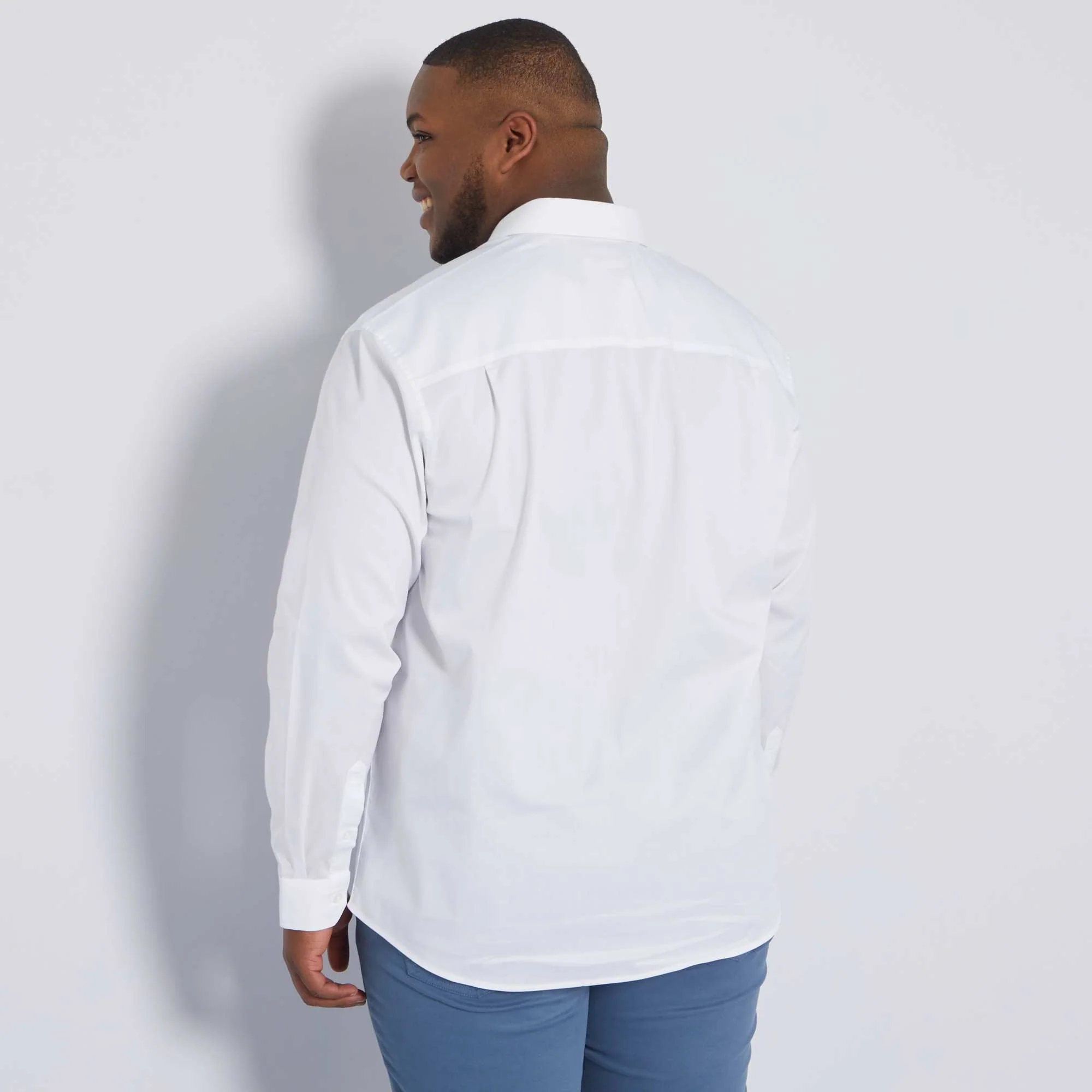 Stretch twill shirt White - Image 4