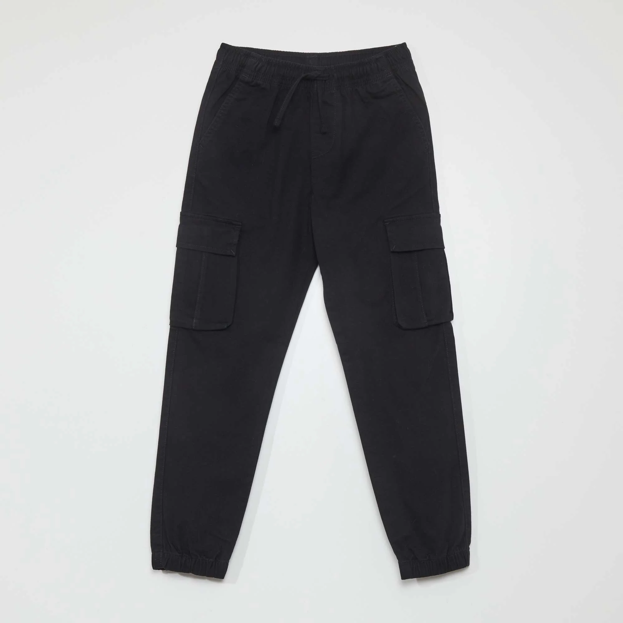 Stretchy multi-pocket trousers BLACK