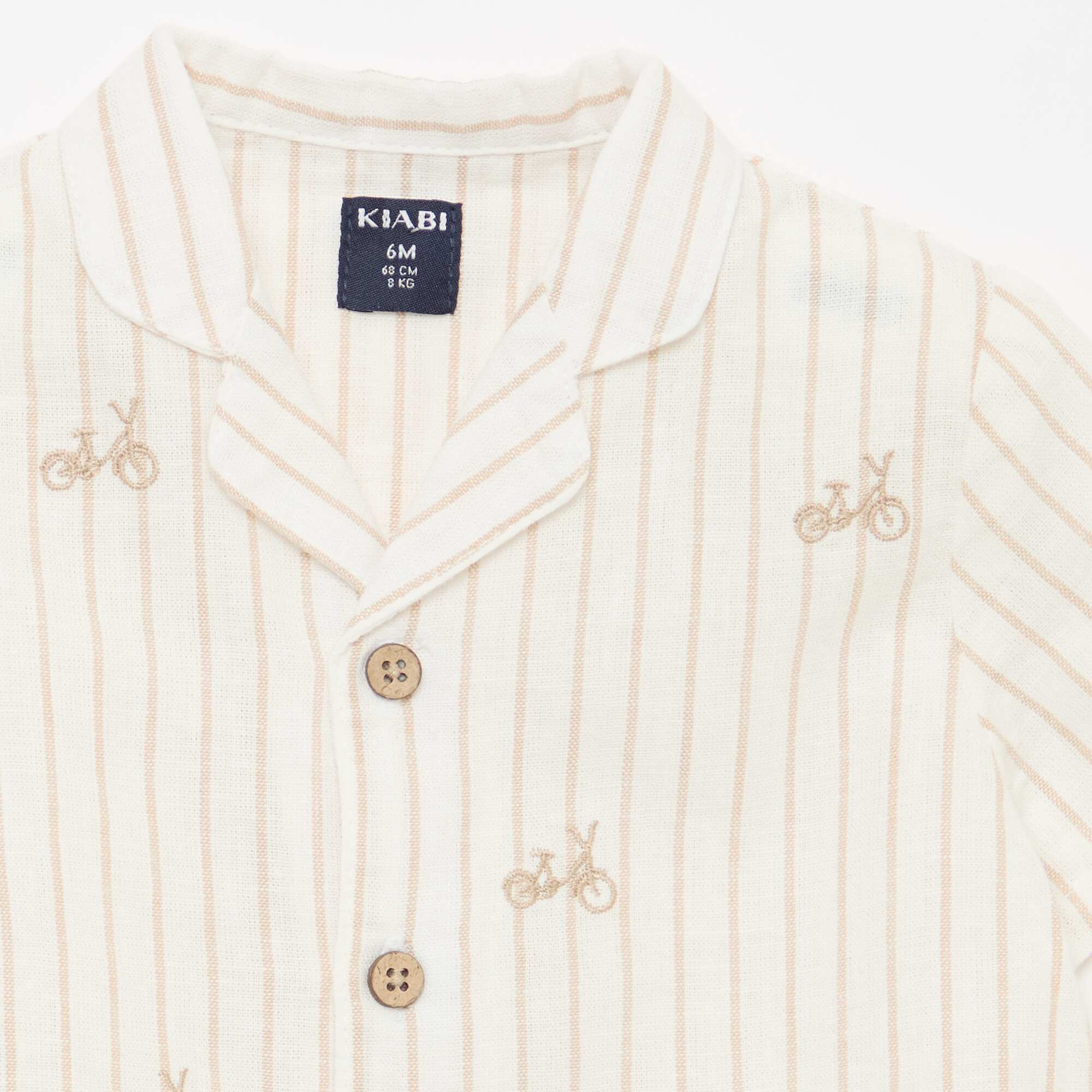 Striped and Patterned Short-Sleeve Shirt WHITE - Image 2
