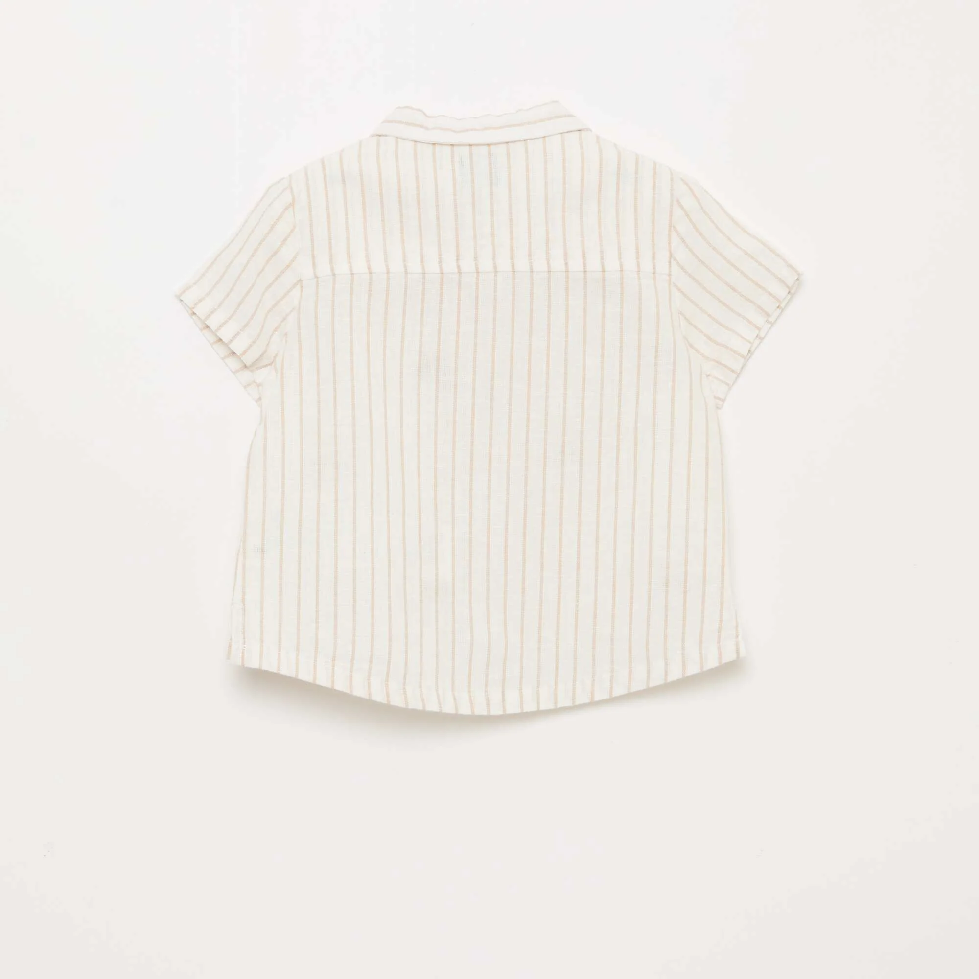 Striped and Patterned Short-Sleeve Shirt WHITE - Image 3