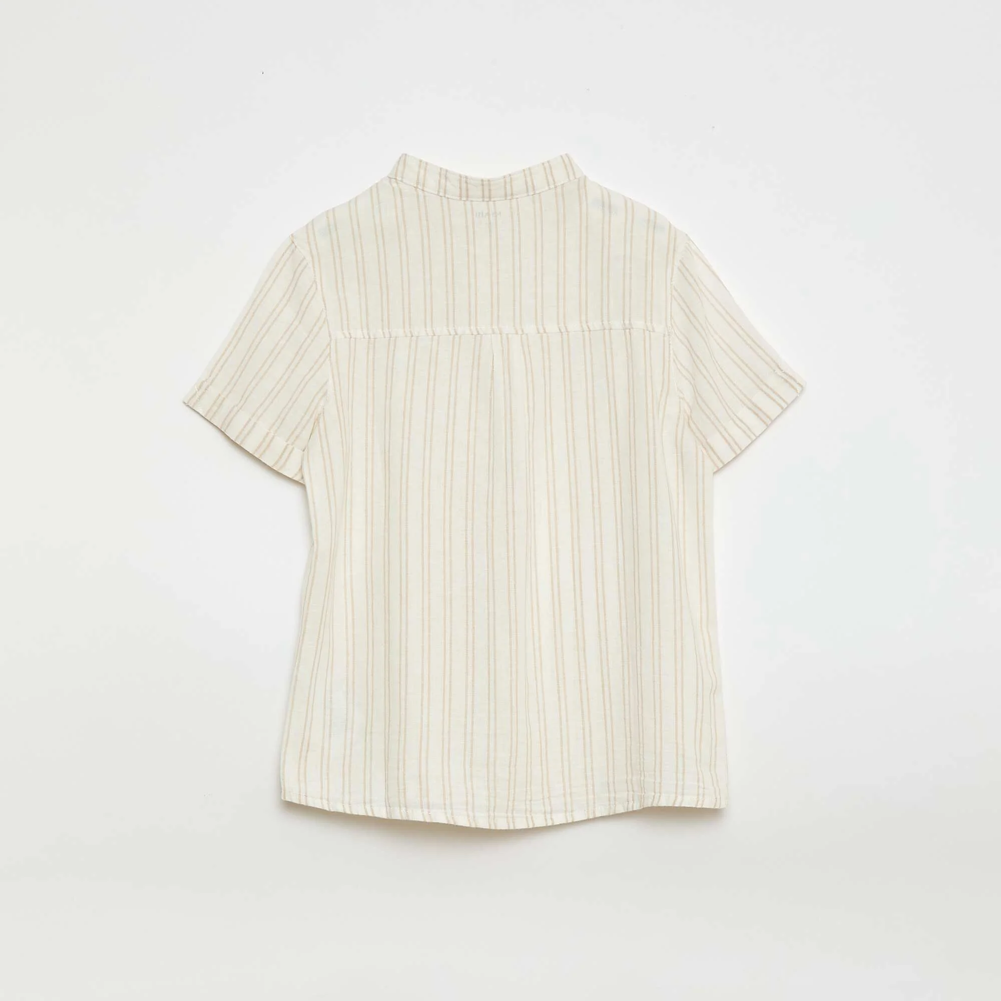 Striped Cotton and Linen Shirt WHITE - Image 2