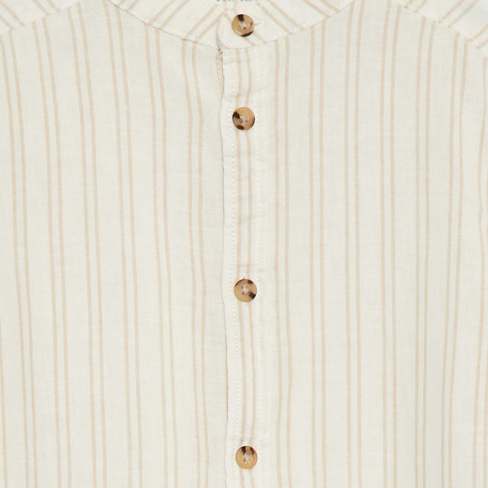 Striped Cotton and Linen Shirt WHITE - Image 3